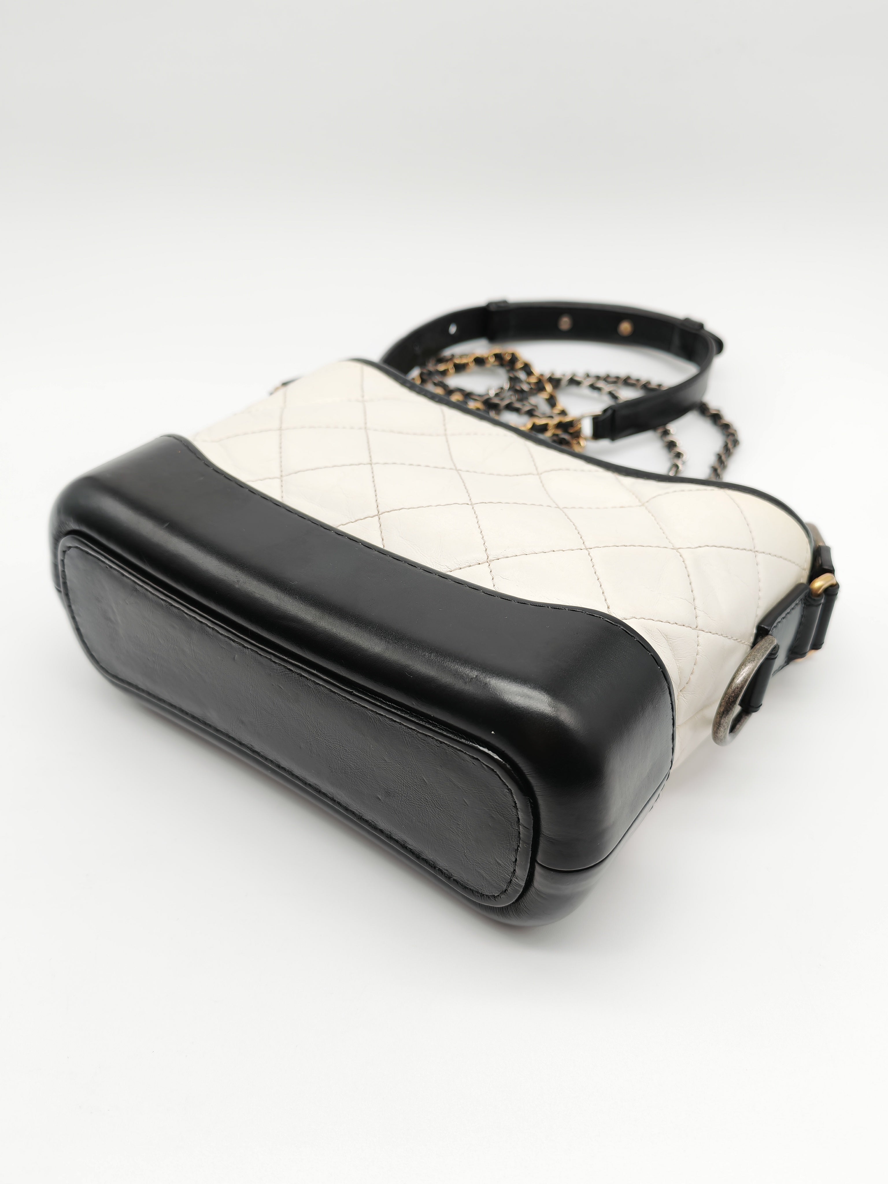 Gabrielle Small in Off White Distressed Calfskin Leather and Mixed Hardware Series 26 | Purse Maison Luxury Bags Shop