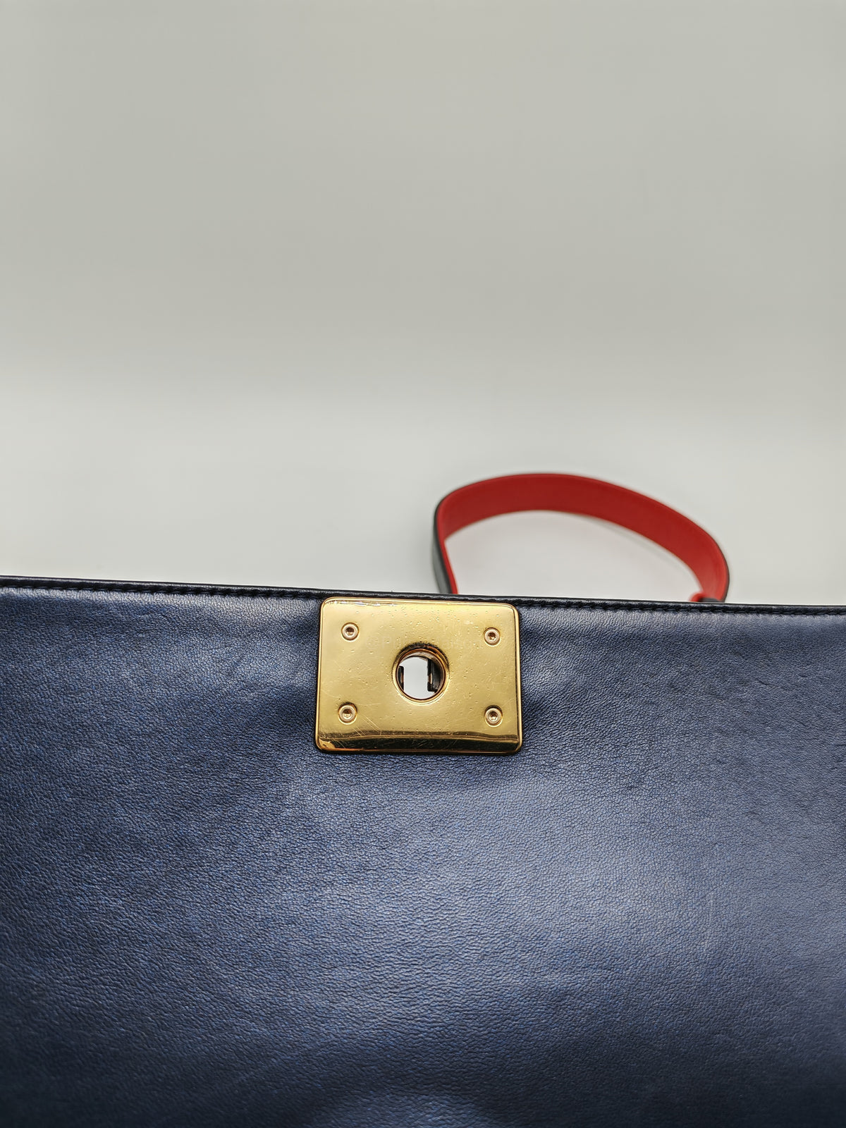 Chanel Boy Medium Limited Edition in Navy Blue Cube Embossed Lambskin Leather and Gold Hardware Series 18