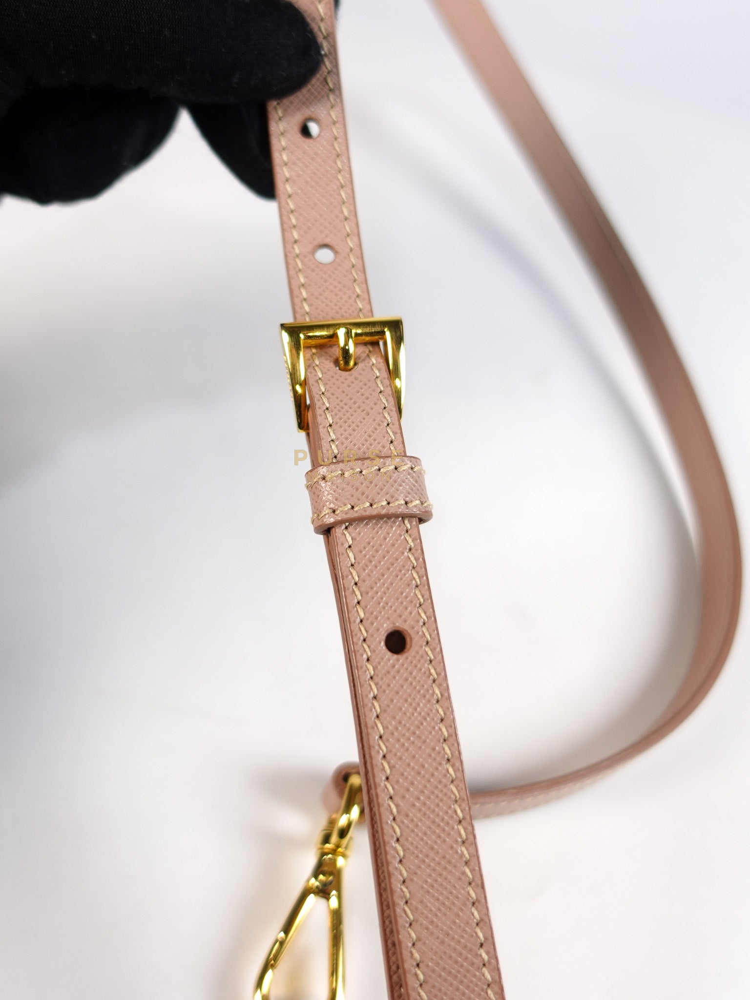 Galleria 2way Tote Bag Large in Light Pink Saffiano Leather & Gold Hardware | Purse Maison Luxury Bags Shop