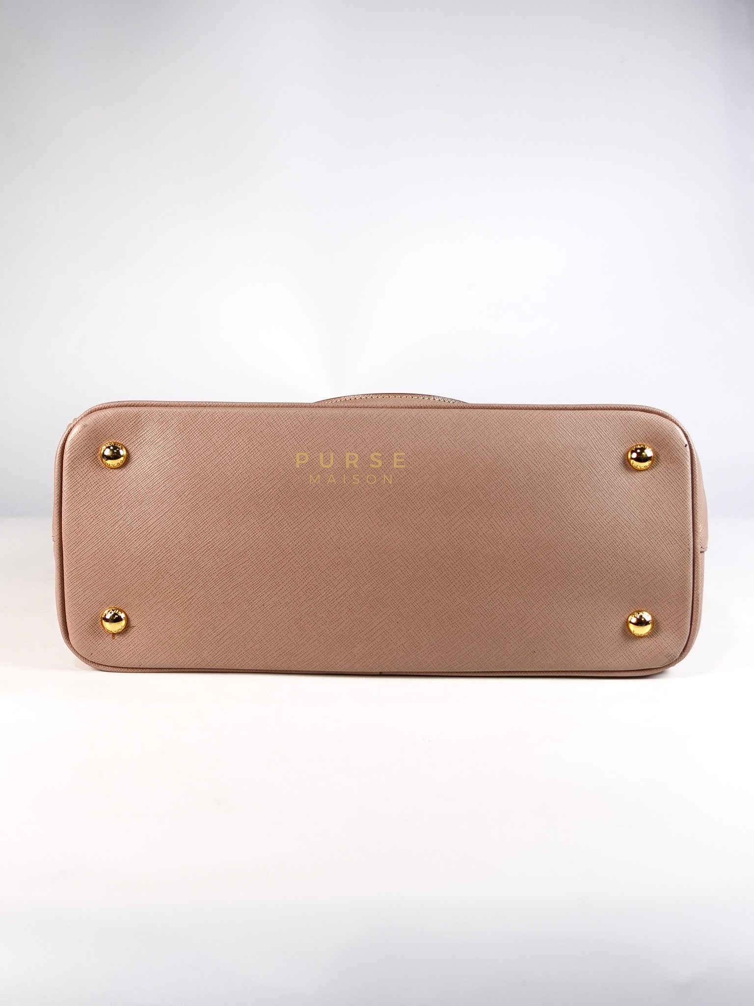 Galleria 2way Tote Bag Large in Light Pink Saffiano Leather & Gold Hardware | Purse Maison Luxury Bags Shop