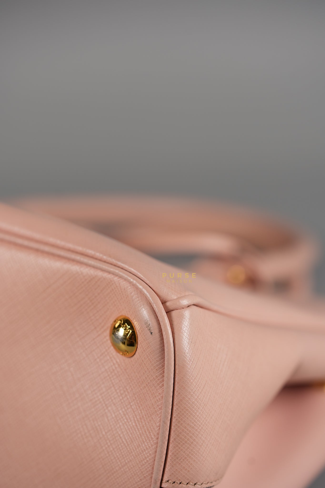 Galleria Small Double Zip in Saffiano Lux Blush Pink | Purse Maison Luxury Bags Shop