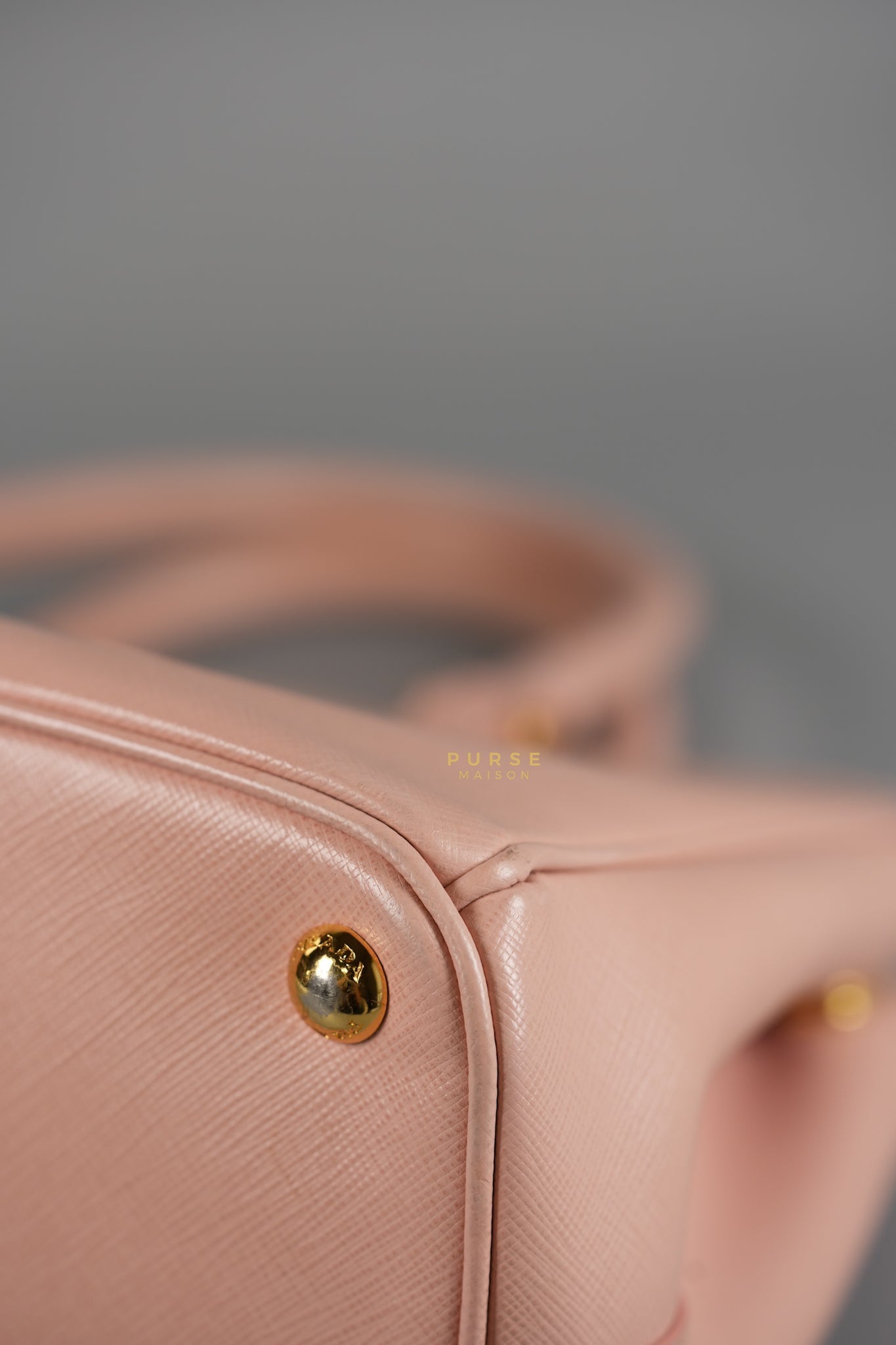 Galleria Small Double Zip in Saffiano Lux Blush Pink | Purse Maison Luxury Bags Shop