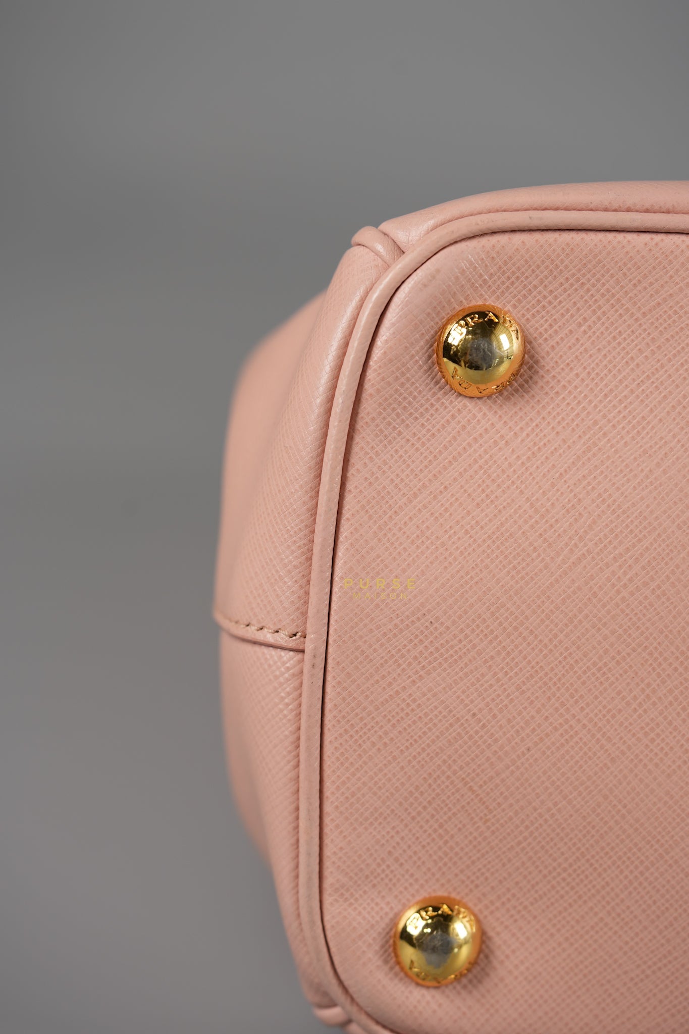 Galleria Small Double Zip in Saffiano Lux Blush Pink | Purse Maison Luxury Bags Shop