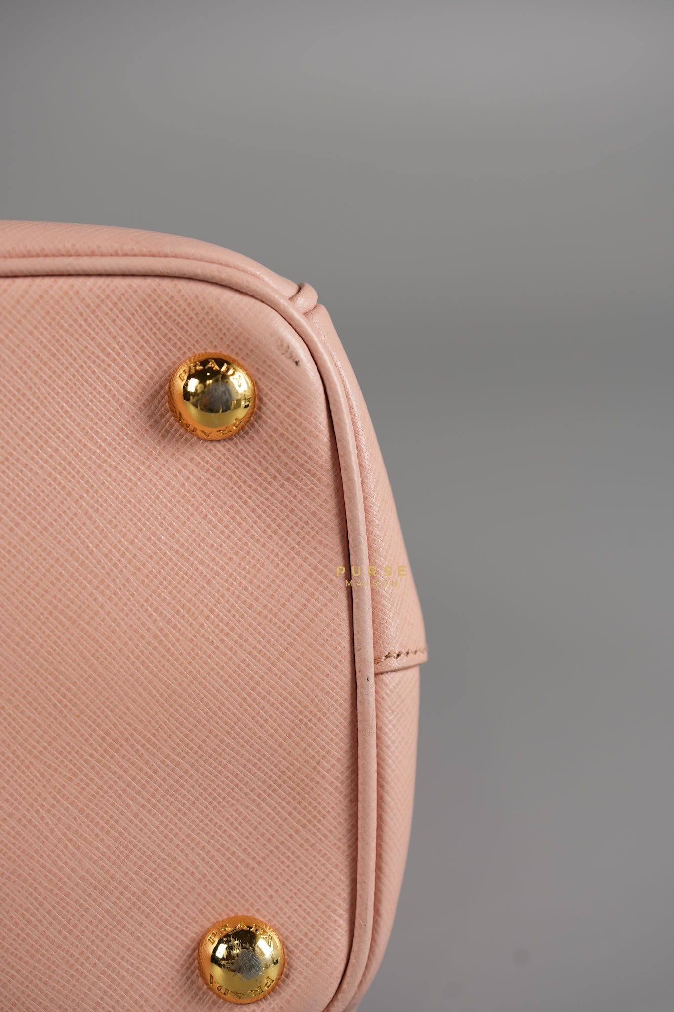 Galleria Small Double Zip in Saffiano Lux Blush Pink | Purse Maison Luxury Bags Shop