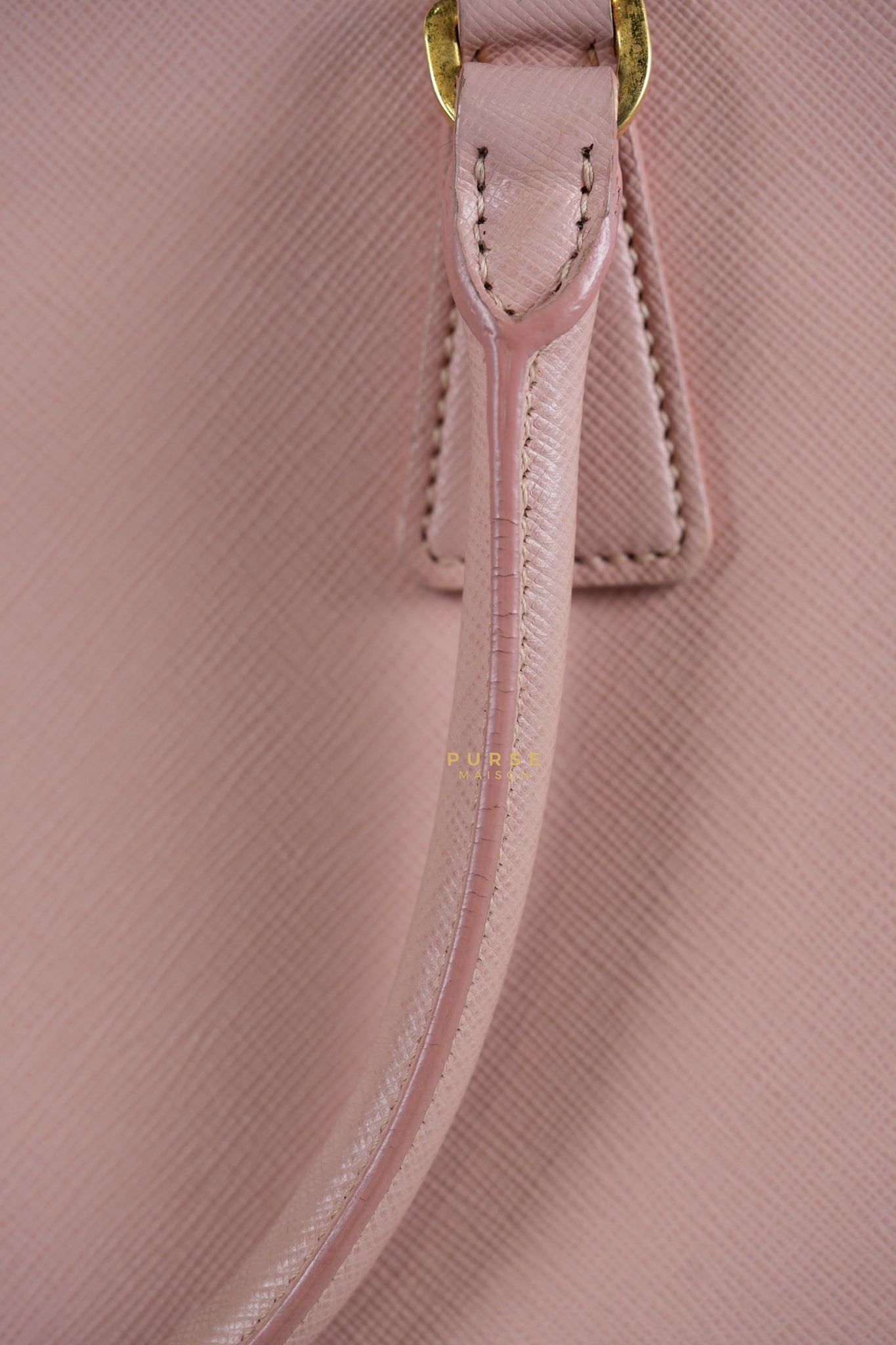 Galleria Small Double Zip in Saffiano Lux Blush Pink | Purse Maison Luxury Bags Shop