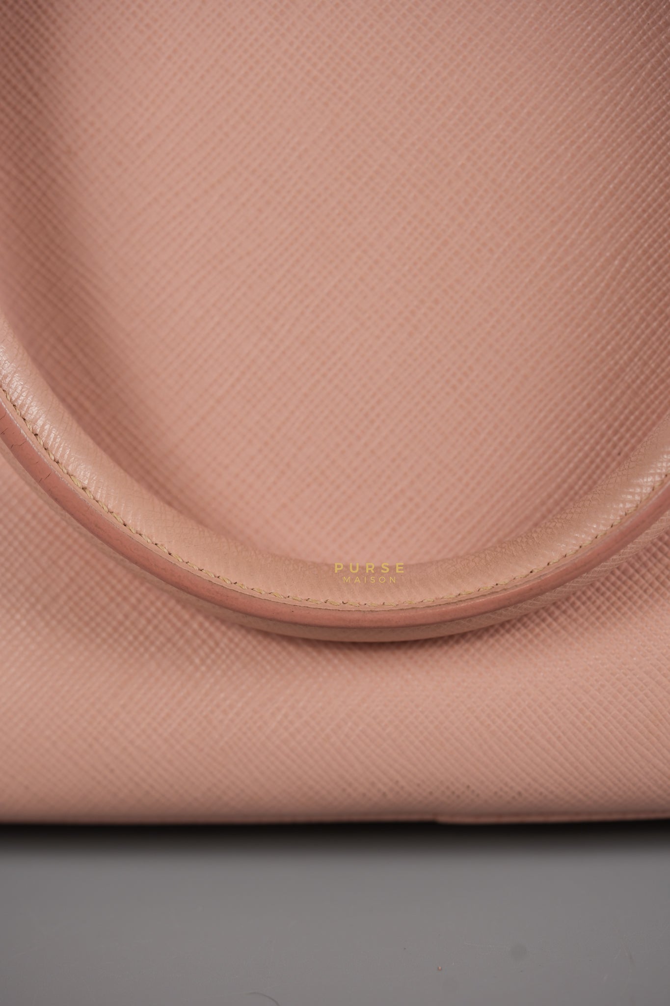 Galleria Small Double Zip in Saffiano Lux Blush Pink | Purse Maison Luxury Bags Shop