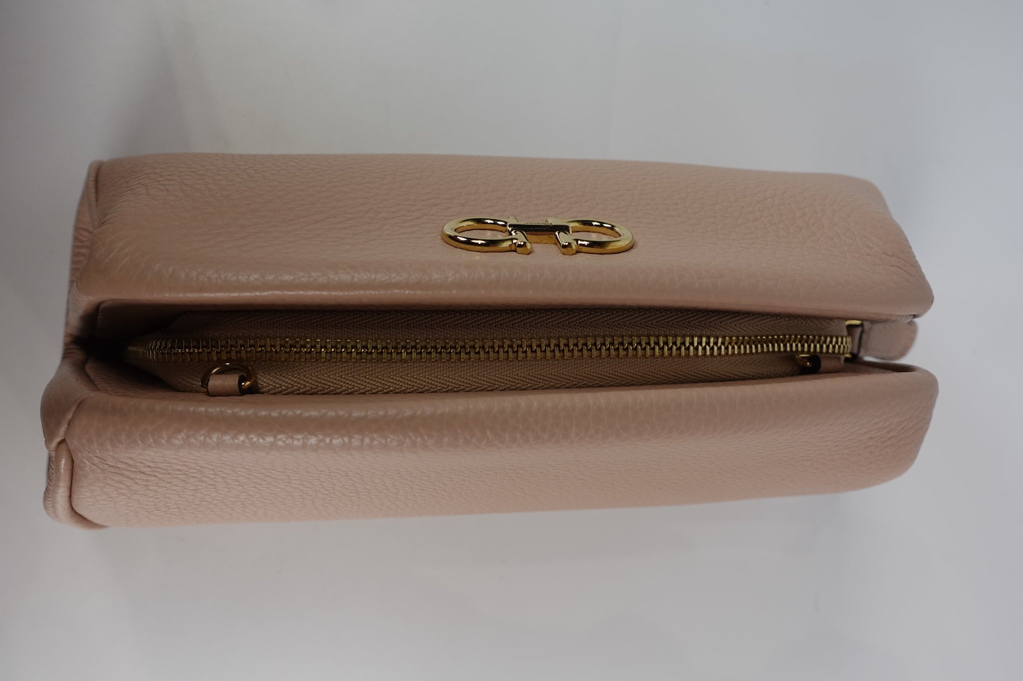 Gancini Calfskin Leather Mini Crossbody Bag in Pink | Purse Maison Luxury Bags Shop