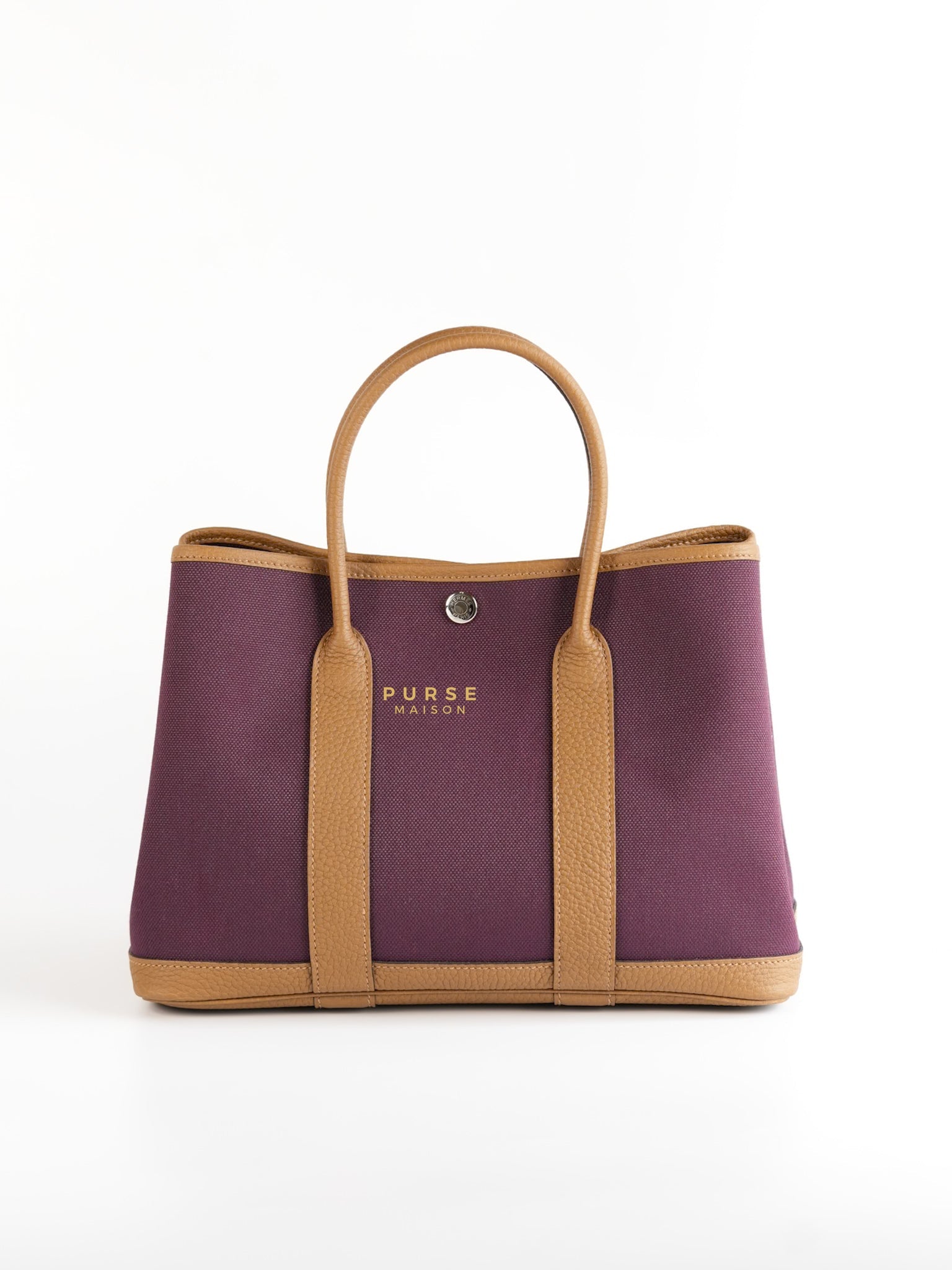 Garden Party 30 Canvas & Negonda Leather in Prune/Halzan Stamp W | Purse Maison Luxury Bags Shop