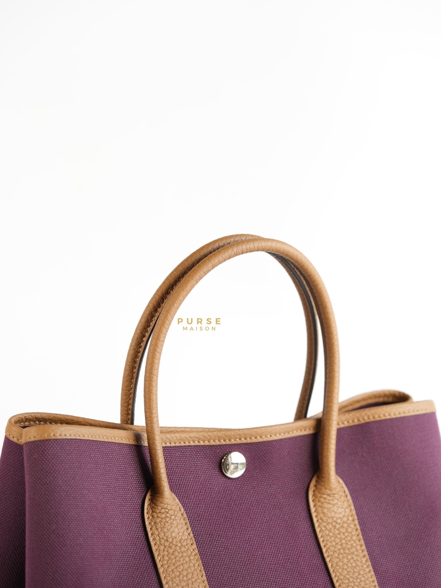 Garden Party 30 Canvas & Negonda Leather in Prune/Halzan Stamp W | Purse Maison Luxury Bags Shop