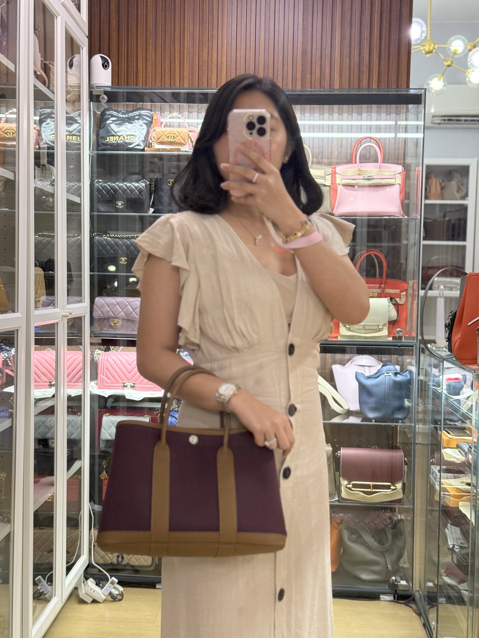 Garden Party 30 Canvas & Negonda Leather in Prune/Halzan Stamp W | Purse Maison Luxury Bags Shop