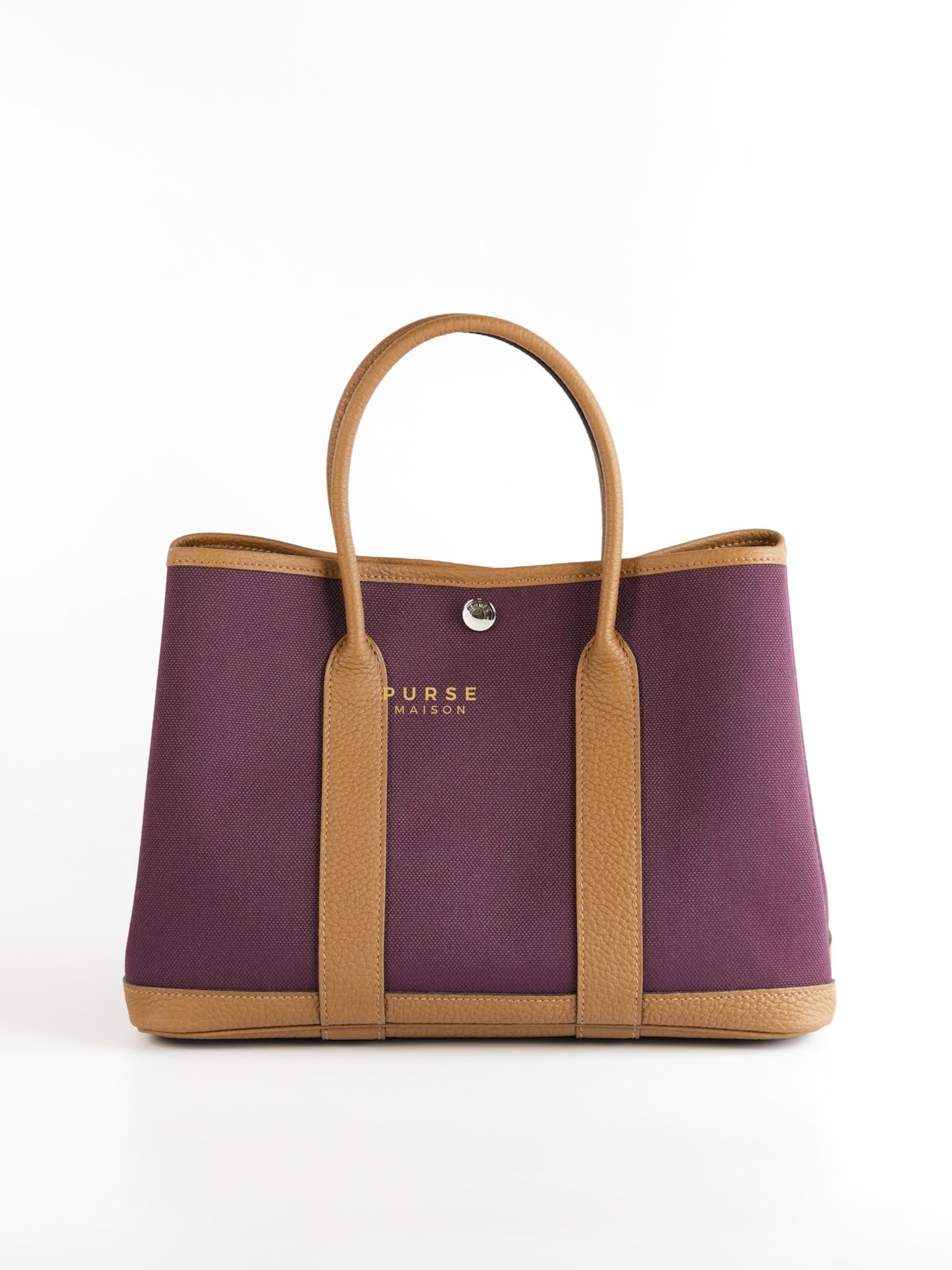 Garden Party 30 Canvas & Negonda Leather in Prune/Halzan Stamp W | Purse Maison Luxury Bags Shop