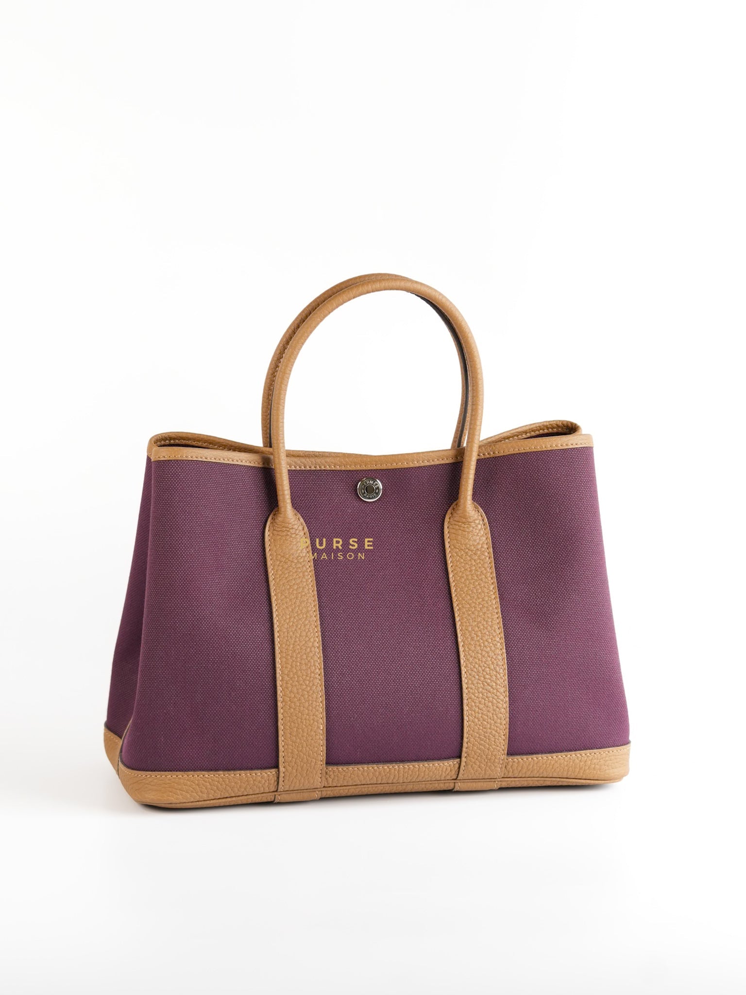 Garden Party 30 Canvas & Negonda Leather in Prune/Halzan Stamp W | Purse Maison Luxury Bags Shop