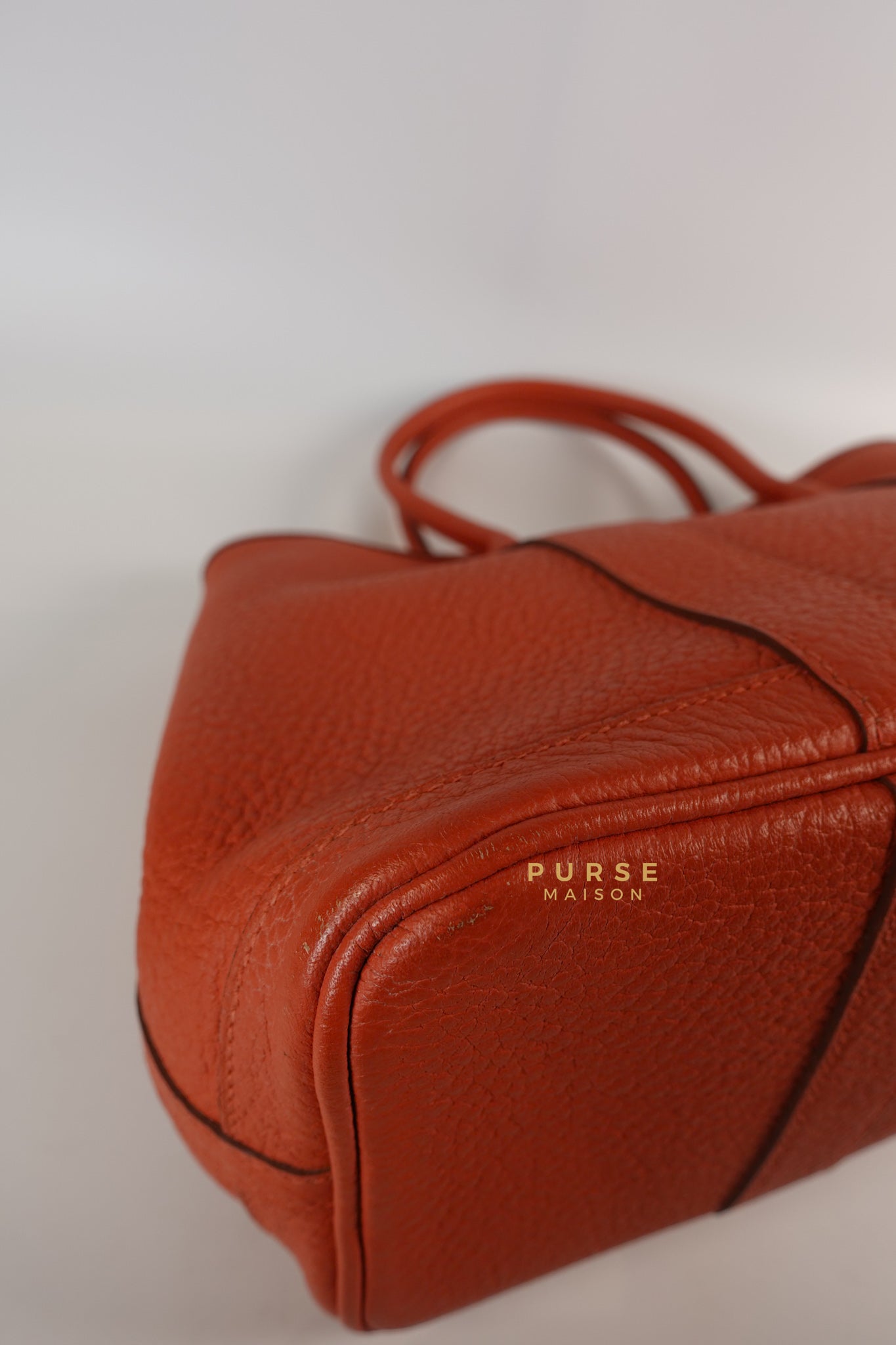 Garden Party 30 in Poppy Orange Negonda Leather PHW Stamp Square Q (2013) | Purse Maison Luxury Bags Shop