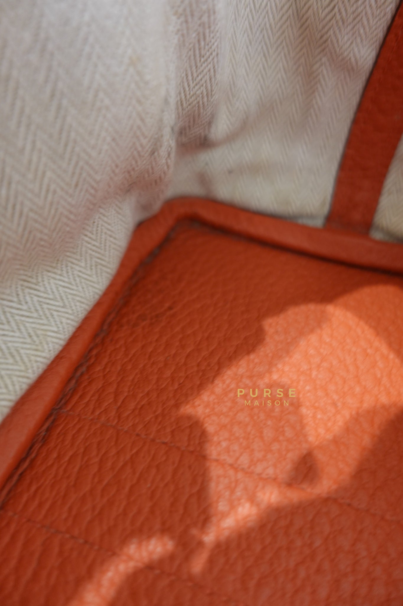 Garden Party 30 in Poppy Orange Negonda Leather PHW Stamp Square Q (2013) | Purse Maison Luxury Bags Shop