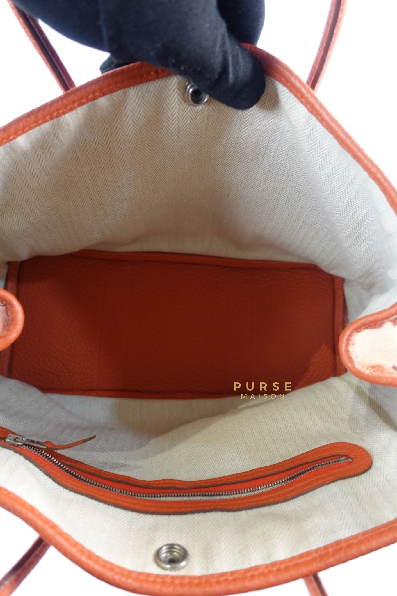 Garden Party 30 in Poppy Orange Negonda Leather PHW Stamp Square Q (2013) | Purse Maison Luxury Bags Shop