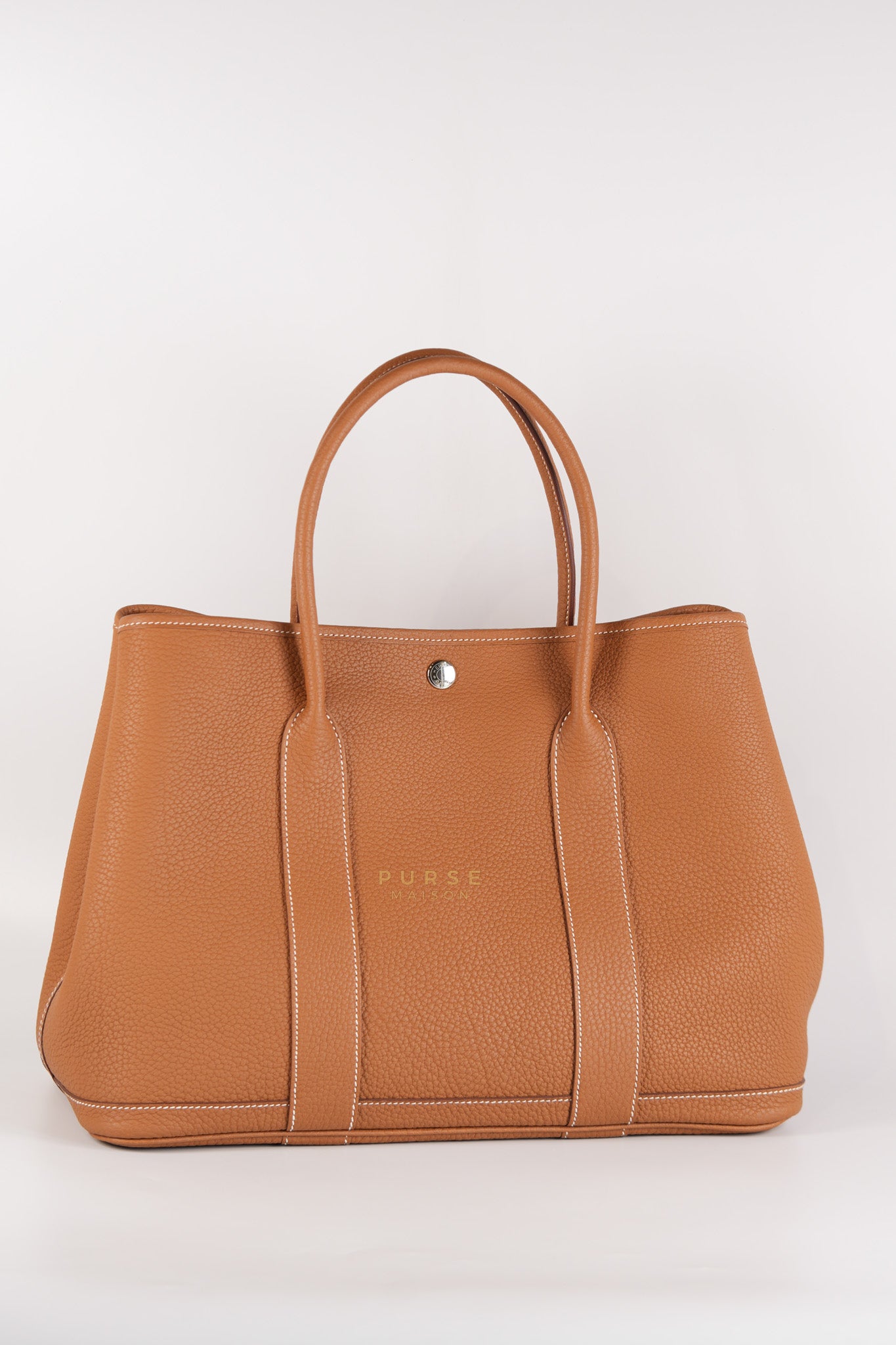 Garden Party 36 Gold Veau Negonda Leather in Palladium Hardware Stamp B (2023) | Purse Maison Luxury Bags Shop