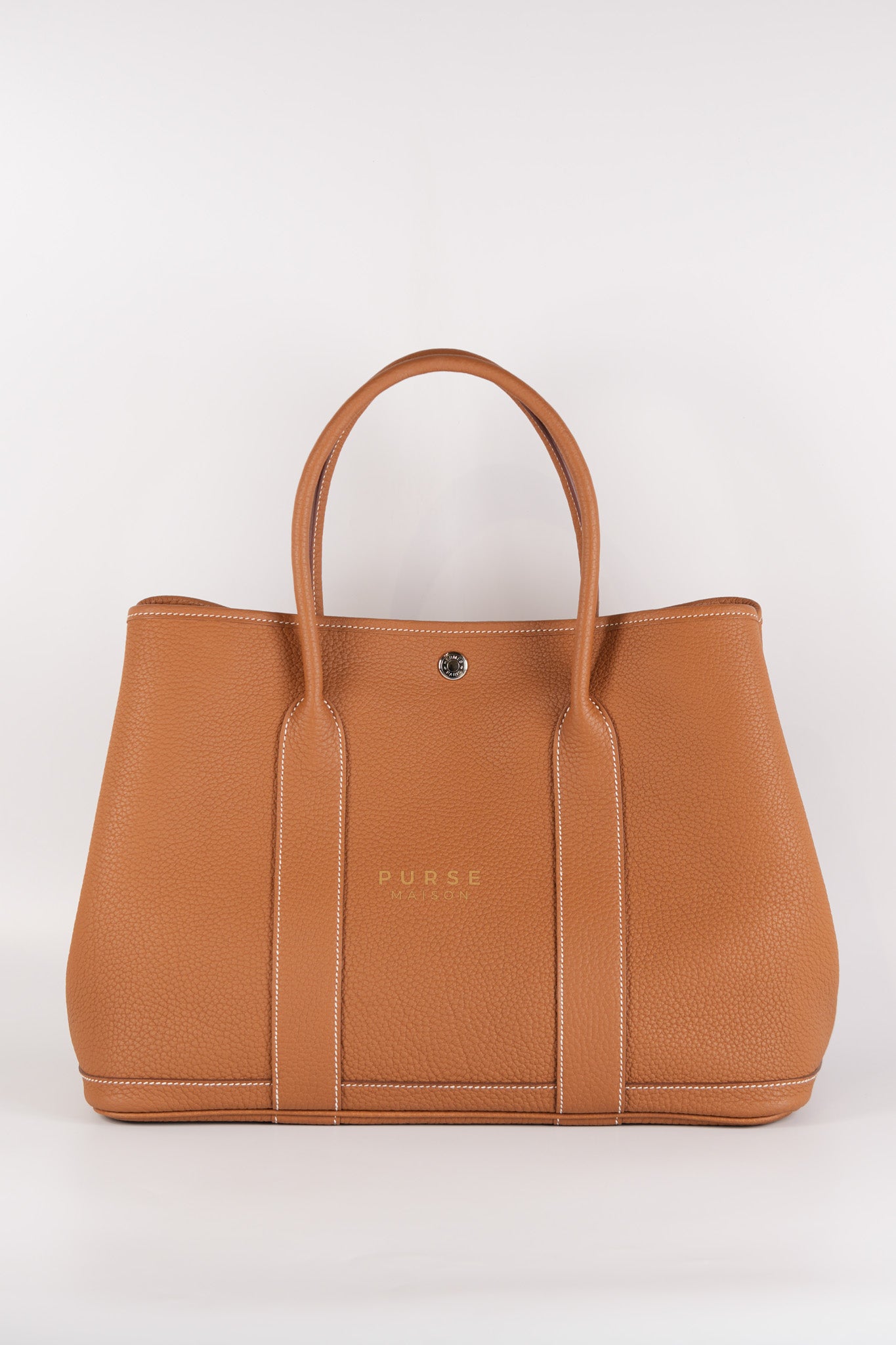 Garden Party 36 Gold Veau Negonda Leather in Palladium Hardware Stamp B (2023) | Purse Maison Luxury Bags Shop
