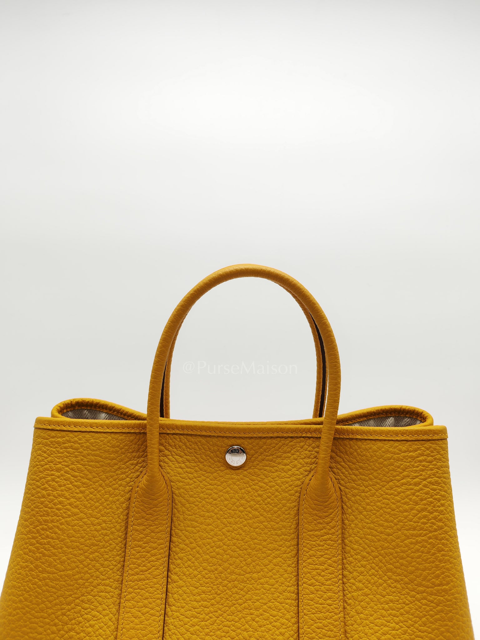 Garden Party Tote 30 (GPT) in Jaune Ambre Palladium Hardware Stamp D (2019) | Purse Maison Luxury Bags Shop