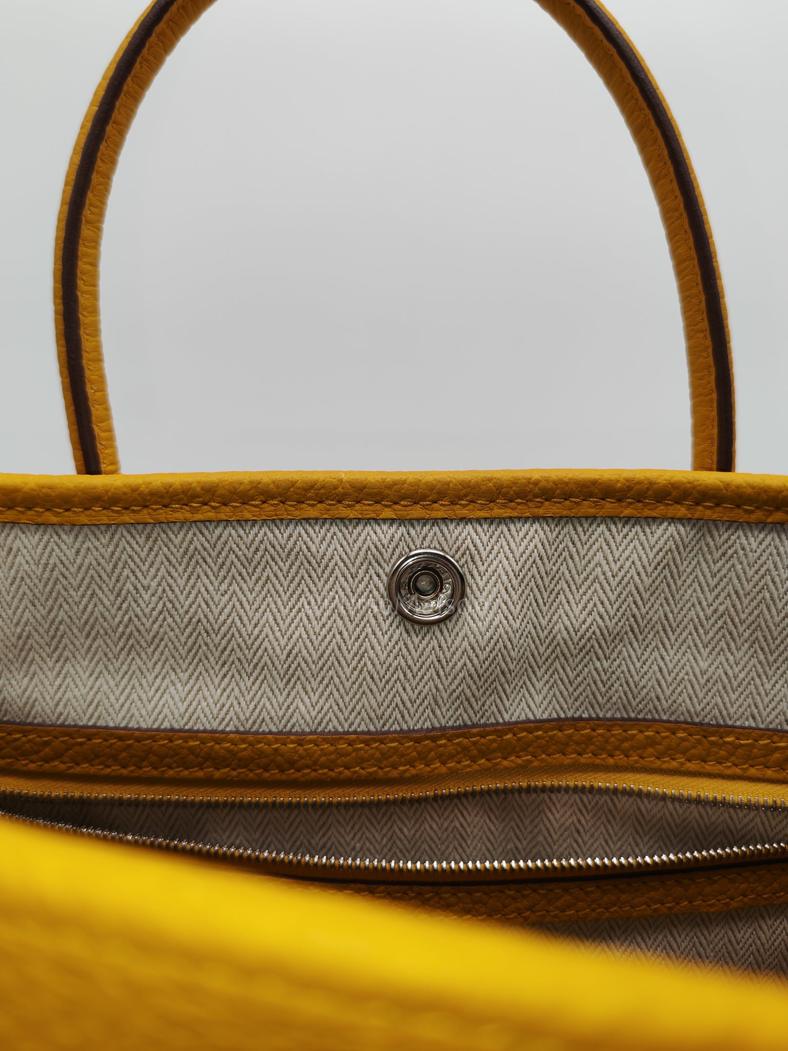 Garden Party Tote 30 (GPT) in Jaune Ambre Palladium Hardware Stamp D (2019) | Purse Maison Luxury Bags Shop