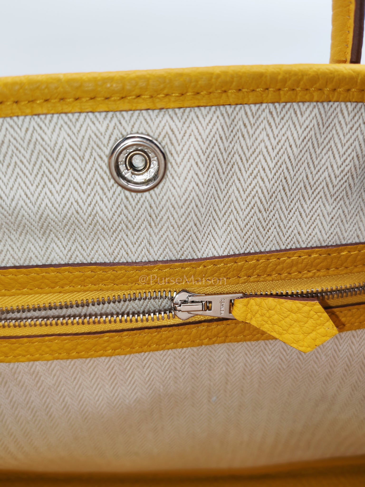 Garden Party Tote 30 (GPT) in Jaune Ambre Palladium Hardware Stamp D (2019) | Purse Maison Luxury Bags Shop