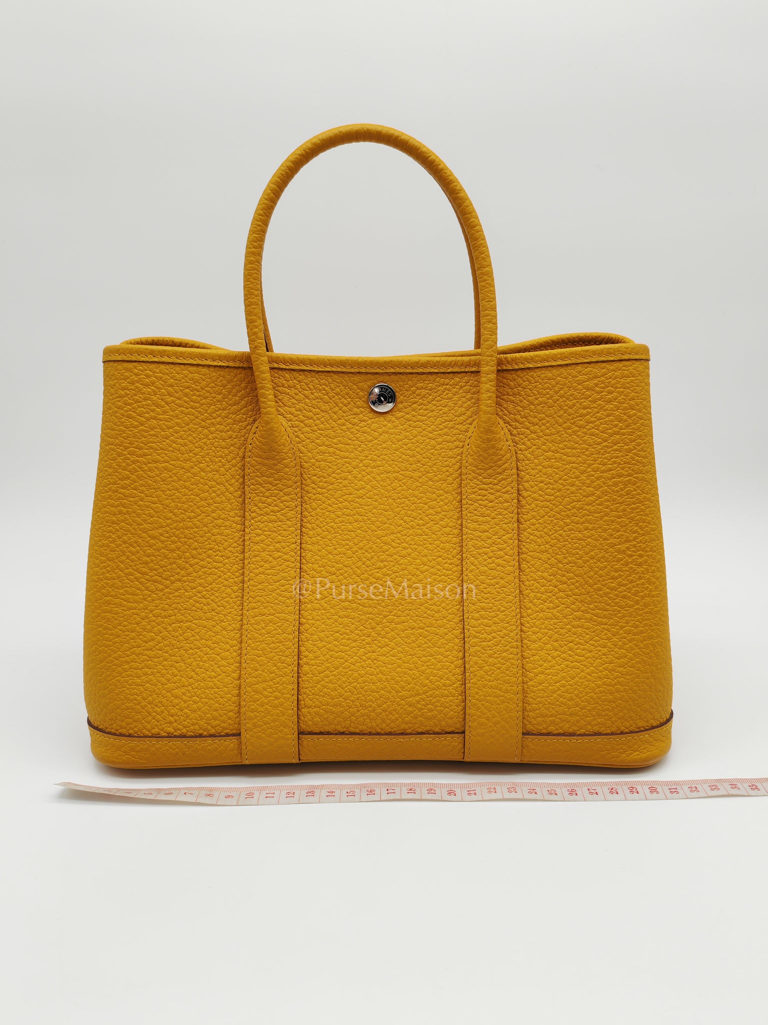 Garden Party Tote 30 (GPT) in Jaune Ambre Palladium Hardware Stamp D (2019) | Purse Maison Luxury Bags Shop