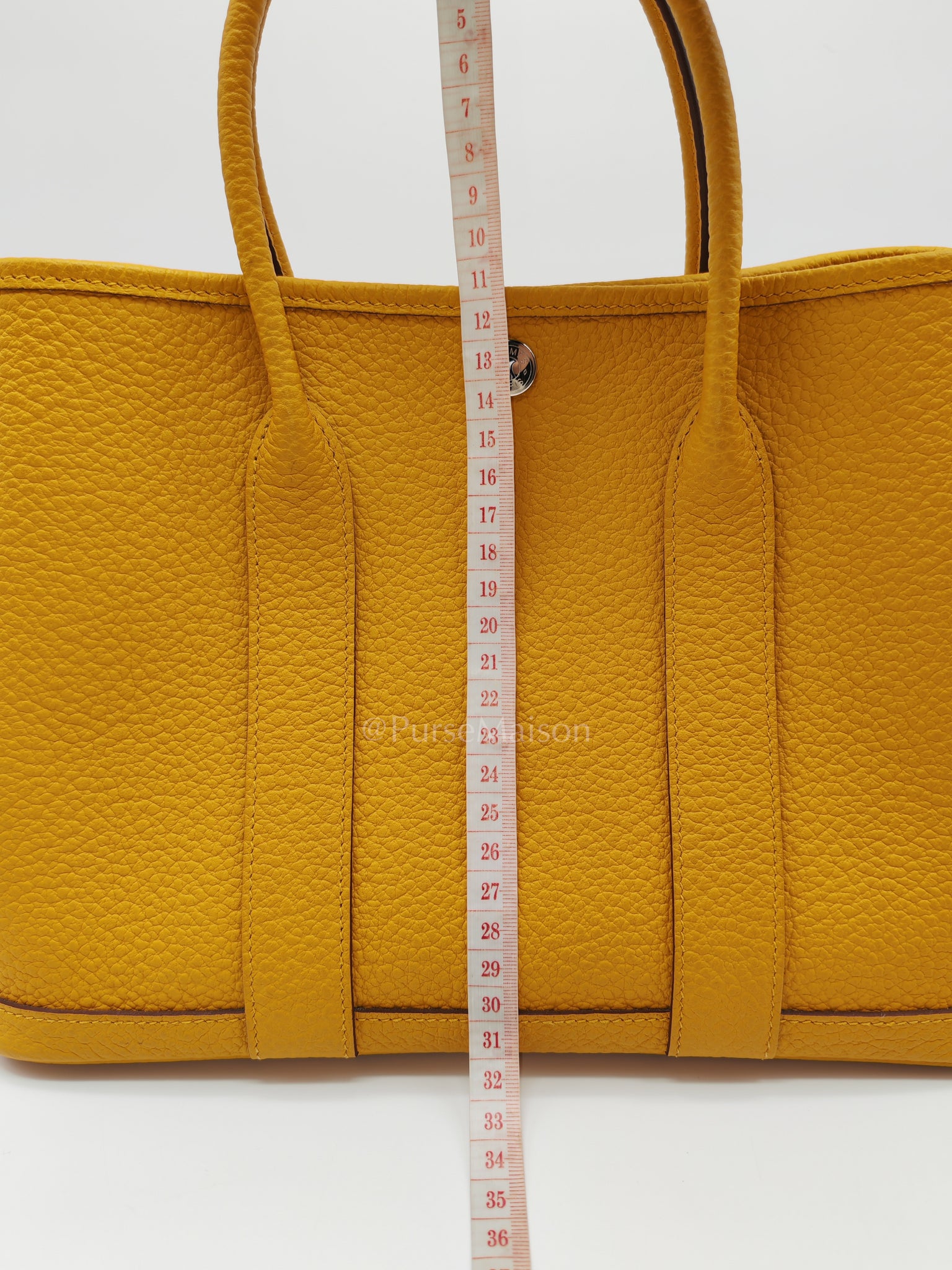 Garden Party Tote 30 (GPT) in Jaune Ambre Palladium Hardware Stamp D (2019) | Purse Maison Luxury Bags Shop