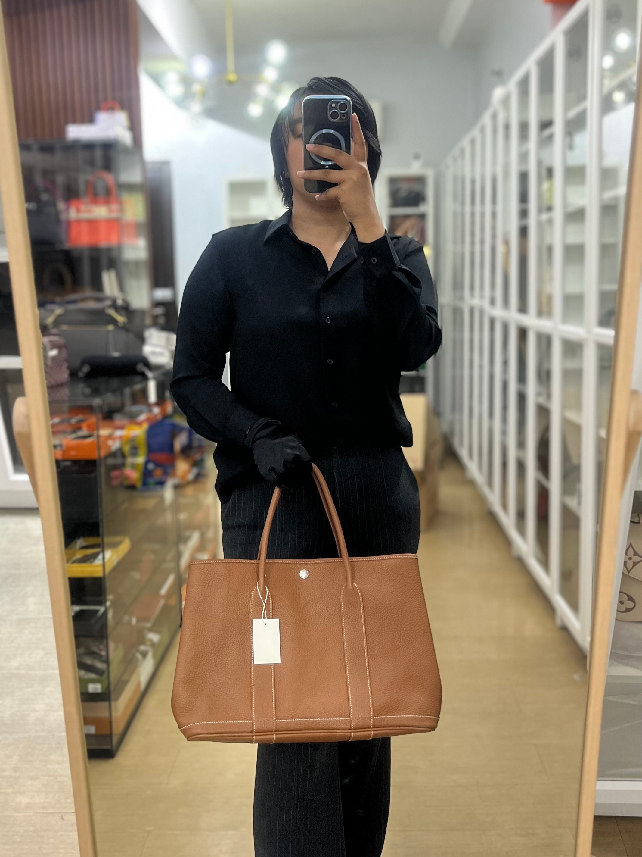 Garden Party Tote 36 GPT in Gold Clemence and Palladium Hardware Stamp X | Purse Maison Luxury Bags Shop