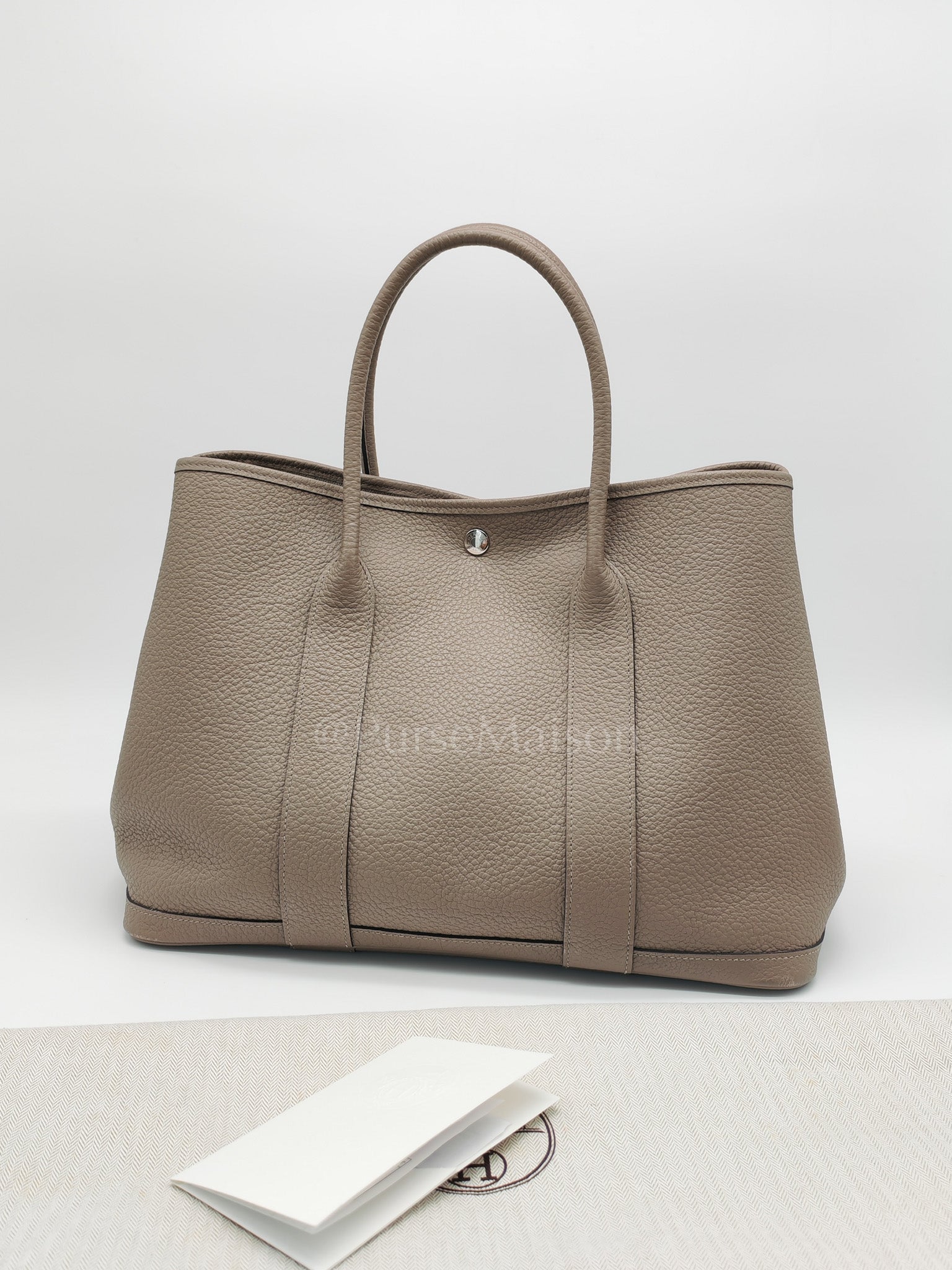 Garden Party Tote 36 (GPT) in Gris Asphalte in Vache Country Leather Stamp D (2019) | Purse Maison Luxury Bags Shop