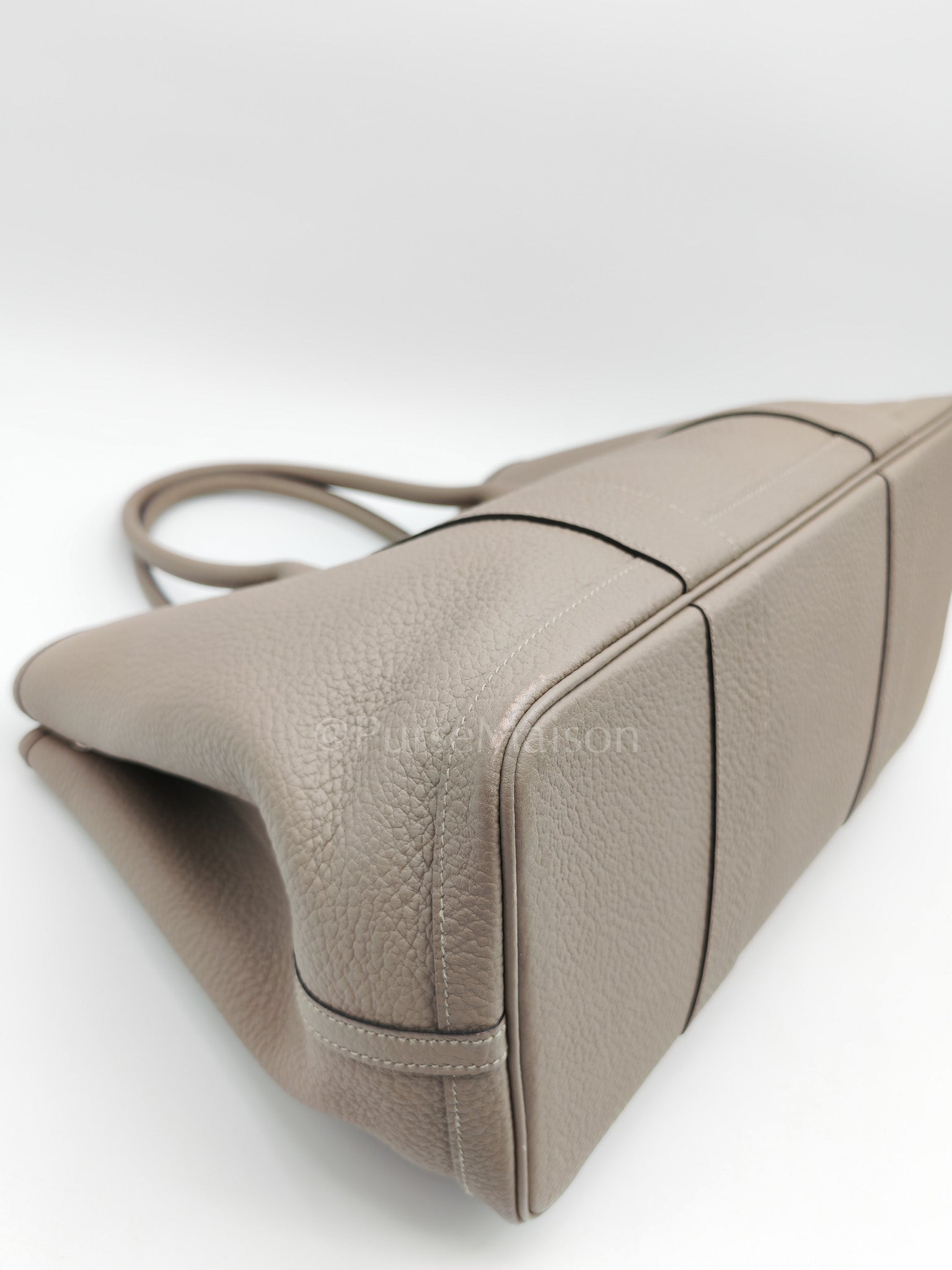 Garden Party Tote 36 (GPT) in Gris Asphalte in Vache Country Leather Stamp D (2019) | Purse Maison Luxury Bags Shop