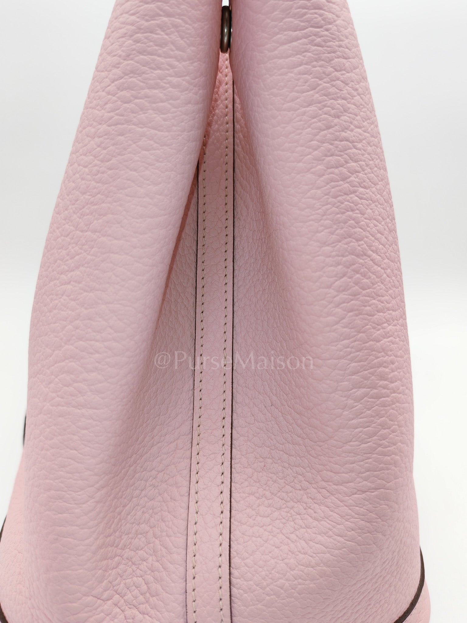 Garden Party Tote 36 (GPT) in Sakura Pink Clemence Leather ang Palladium Hardware Stamp T (2015) | Purse Maison Luxury Bags Shop