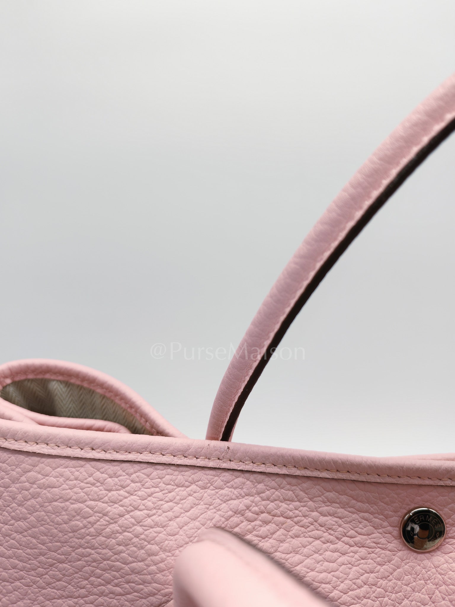 Garden Party Tote 36 (GPT) in Sakura Pink Clemence Leather ang Palladium Hardware Stamp T (2015) | Purse Maison Luxury Bags Shop