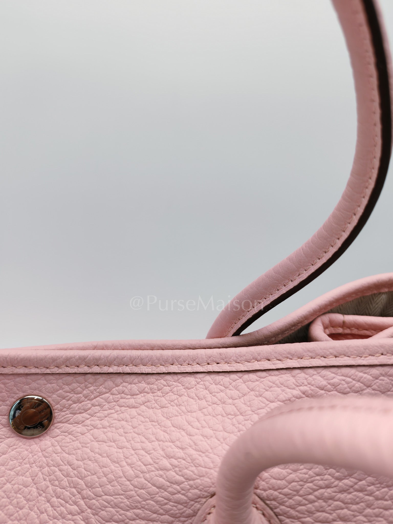 Garden Party Tote 36 (GPT) in Sakura Pink Clemence Leather ang Palladium Hardware Stamp T (2015) | Purse Maison Luxury Bags Shop