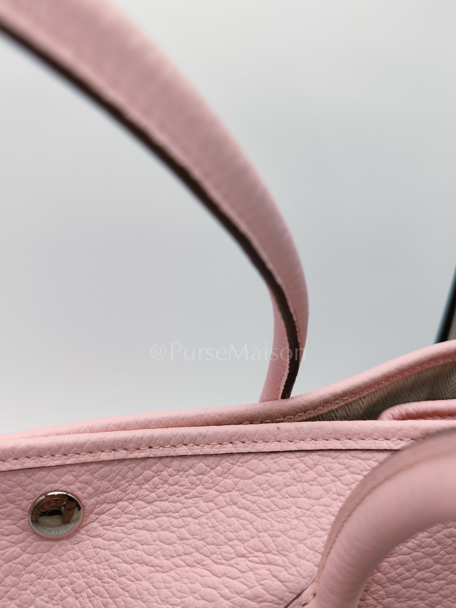 Garden Party Tote 36 (GPT) in Sakura Pink Clemence Leather ang Palladium Hardware Stamp T (2015) | Purse Maison Luxury Bags Shop