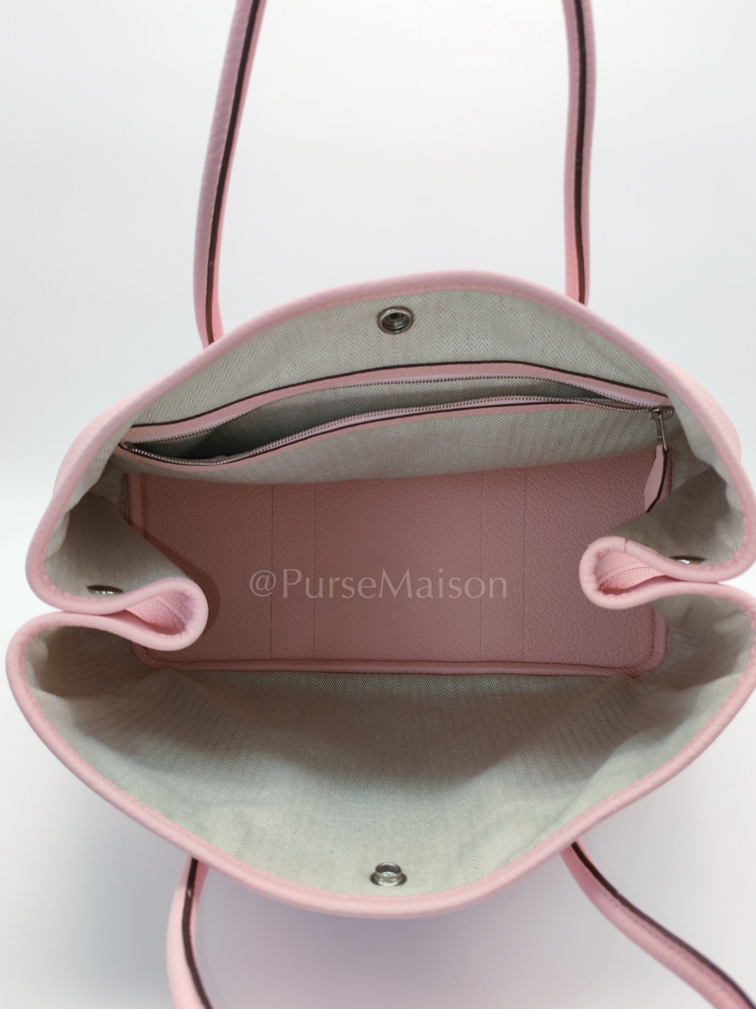 Garden Party Tote 36 (GPT) in Sakura Pink Clemence Leather ang Palladium Hardware Stamp T (2015) | Purse Maison Luxury Bags Shop