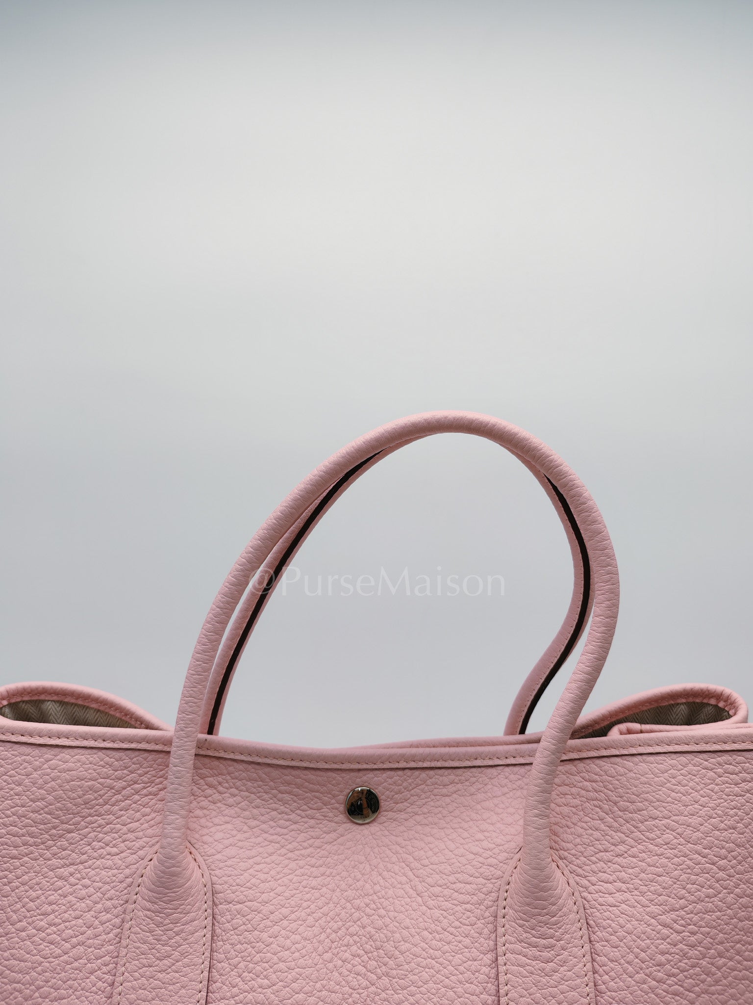 Garden Party Tote 36 (GPT) in Sakura Pink Clemence Leather ang Palladium Hardware Stamp T (2015) | Purse Maison Luxury Bags Shop