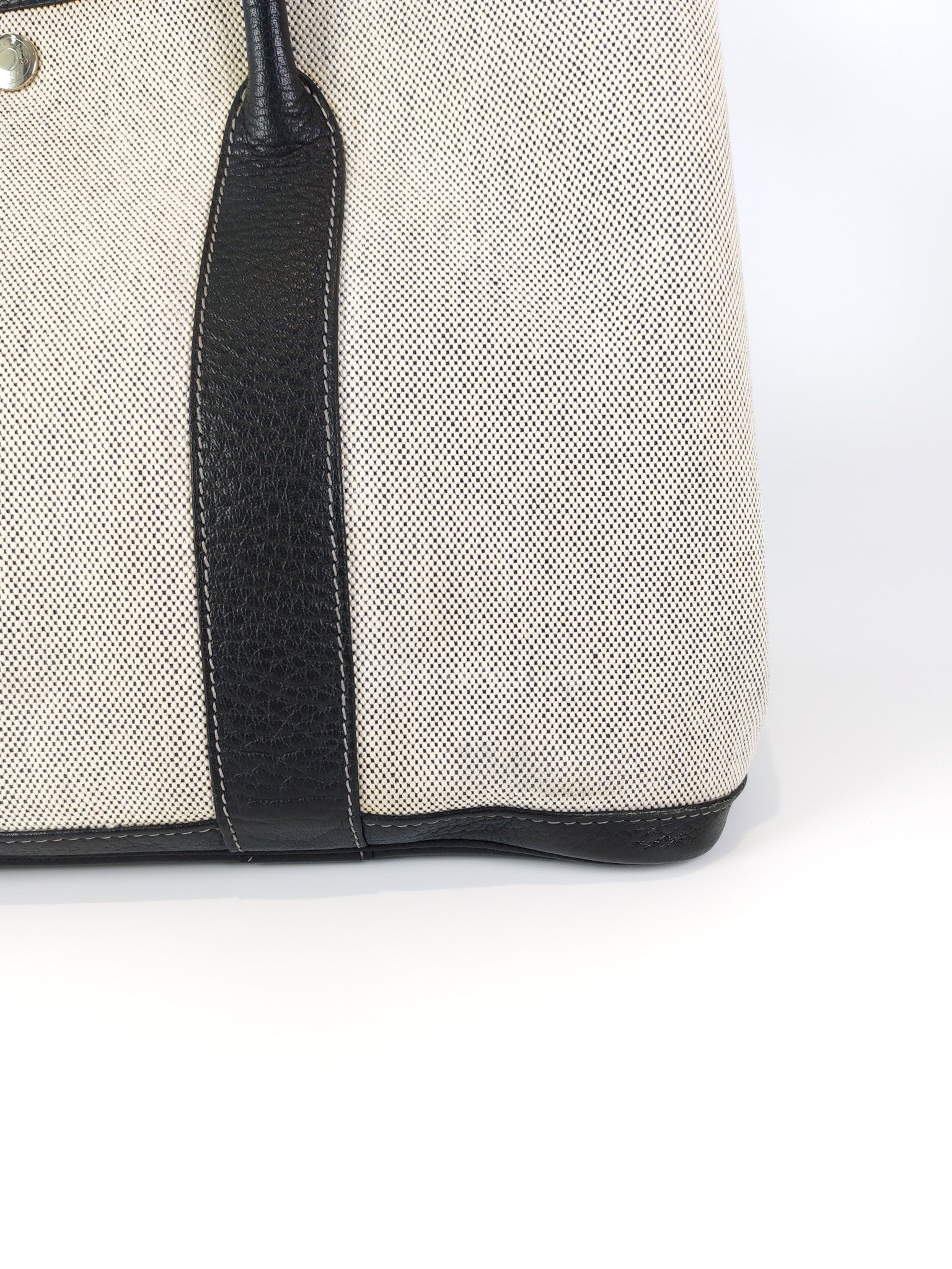 Garden Party Tote 36 (GPT) Toile/Black Leather and Canvas Handbag Stamp Square H (2004) | Purse Maison Luxury Bags Shop