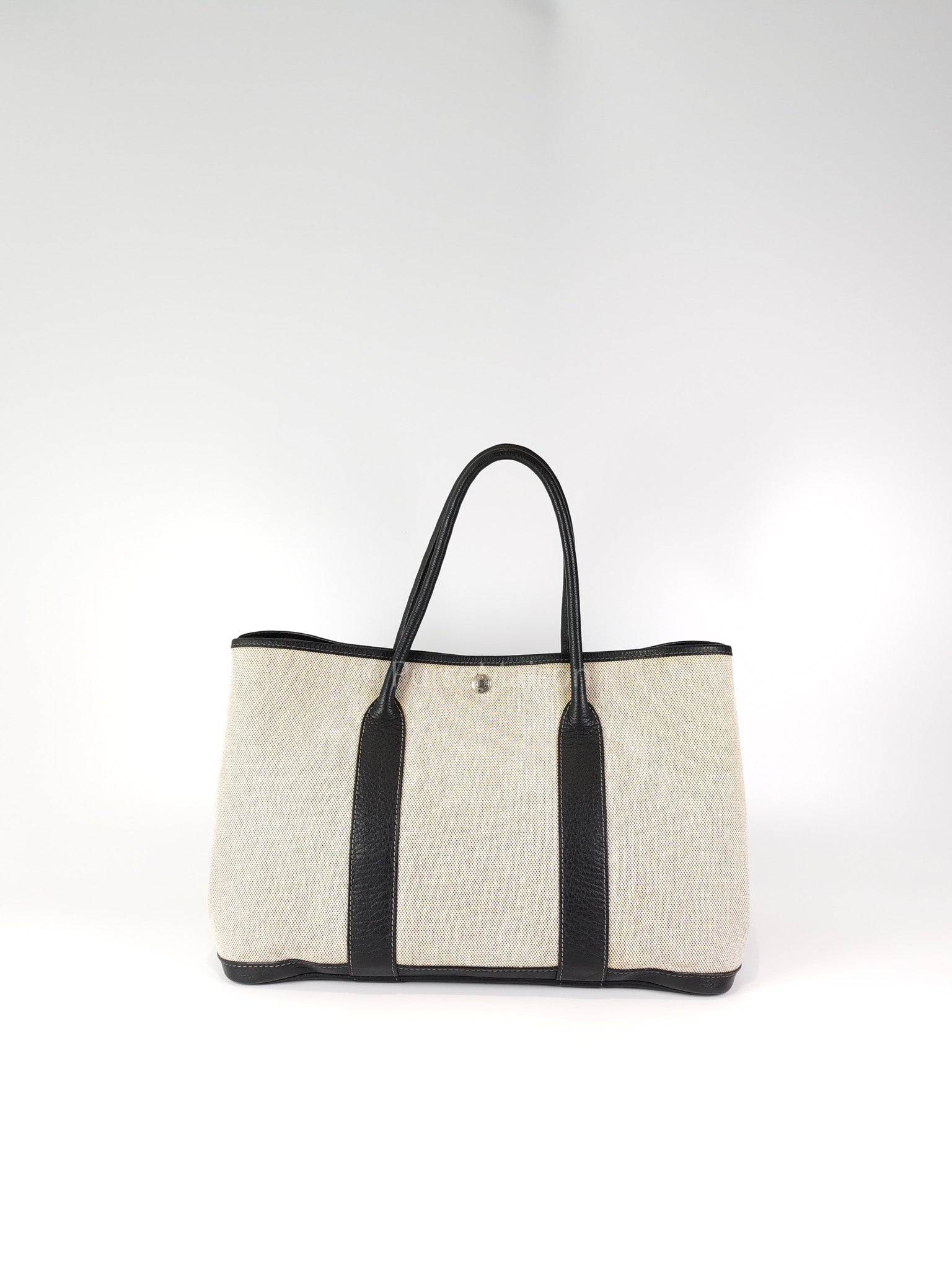 Garden Party Tote 36 (GPT) Toile/Black Leather and Canvas Handbag Stamp Square H (2004) | Purse Maison Luxury Bags Shop