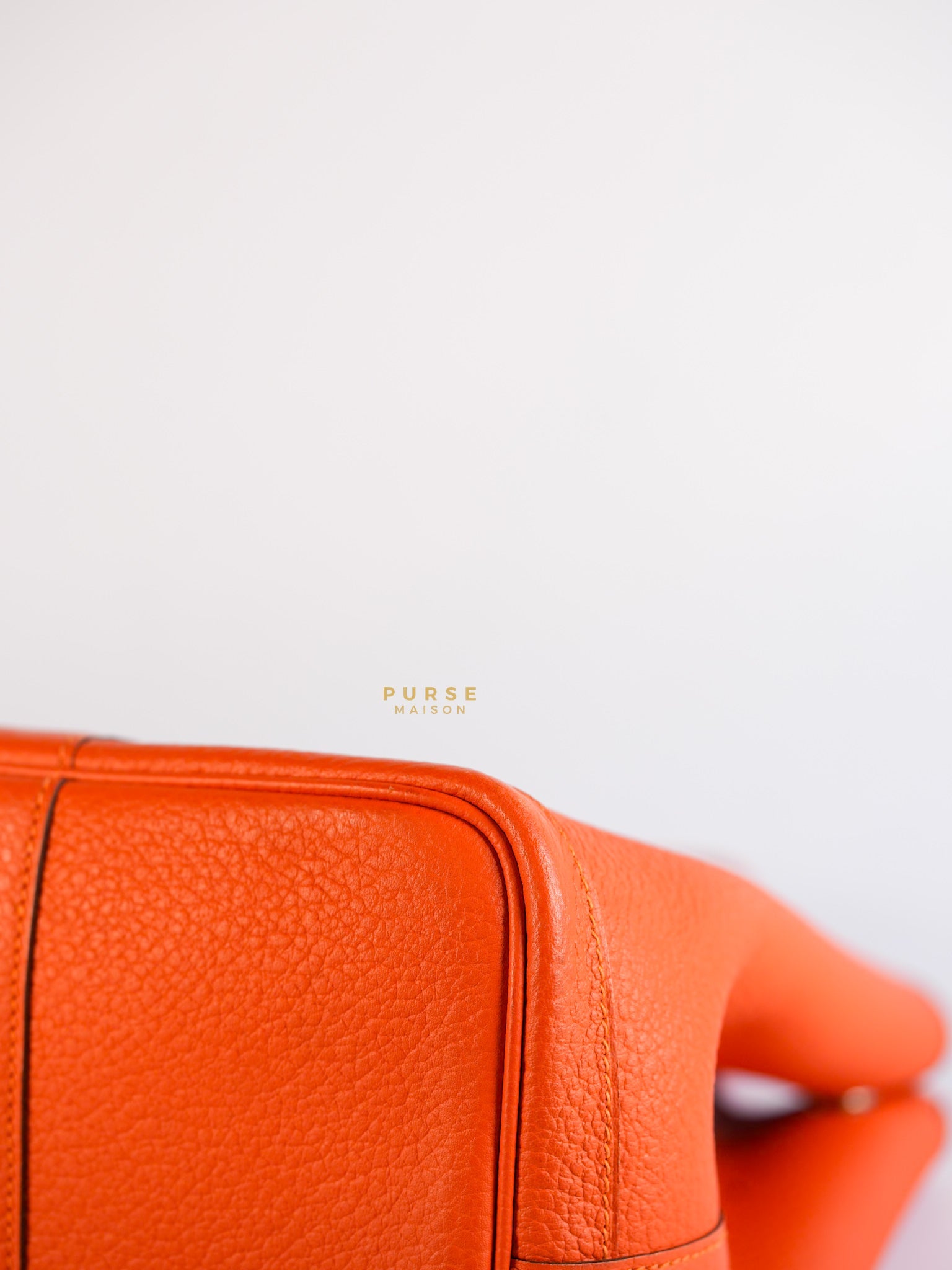 Garden Party Tote 36 Orange Clemence Leather Palladium Hardware Stamp T (2015) | Purse Maison Luxury Bags Shop