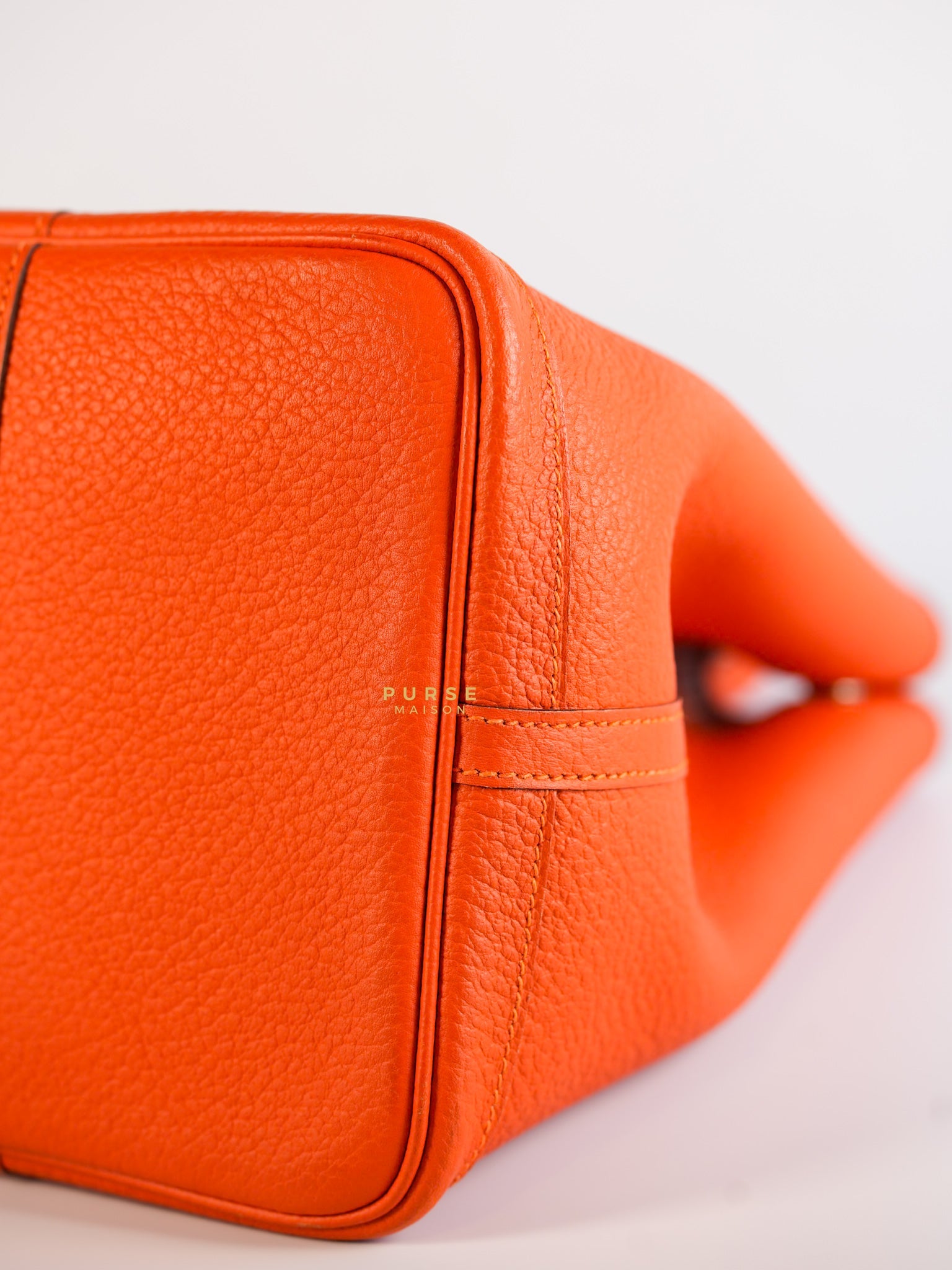 Garden Party Tote 36 Orange Clemence Leather Palladium Hardware Stamp T (2015) | Purse Maison Luxury Bags Shop