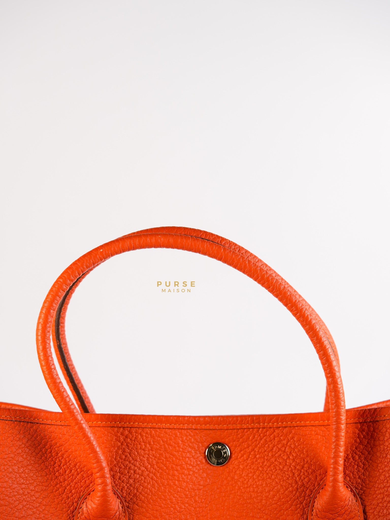 Garden Party Tote 36 Orange Clemence Leather Palladium Hardware Stamp T (2015) | Purse Maison Luxury Bags Shop