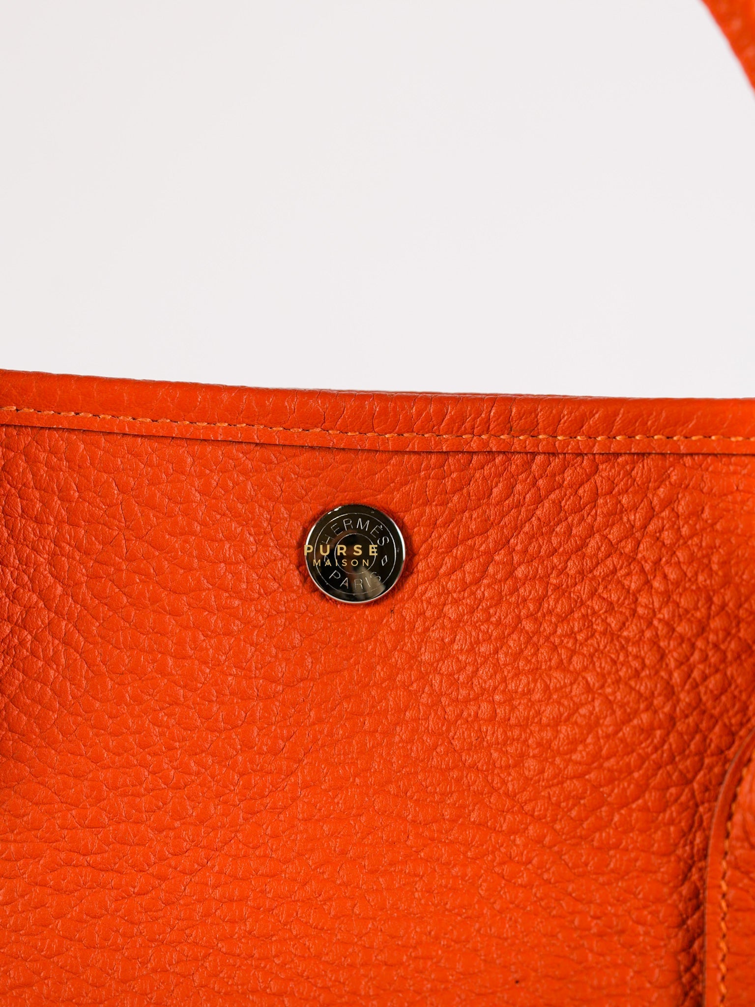 Garden Party Tote 36 Orange Clemence Leather Palladium Hardware Stamp T (2015) | Purse Maison Luxury Bags Shop