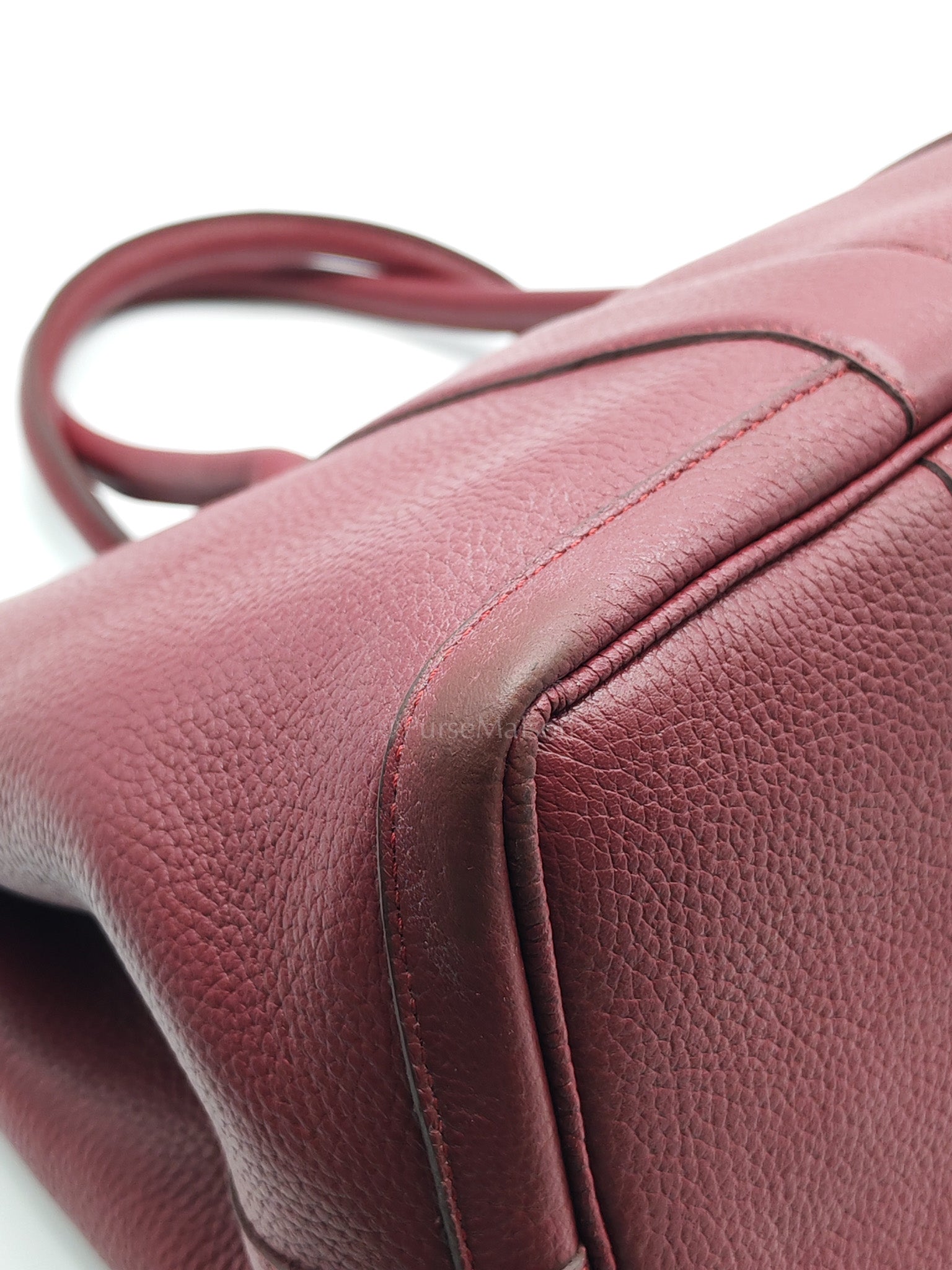 Garden Party Tote Bag 36 (GPT) in Rouge Grenat Clemence Leather & Palladium Hardware Stamp Square D (2000) | Purse Maison Luxury Bags Shop