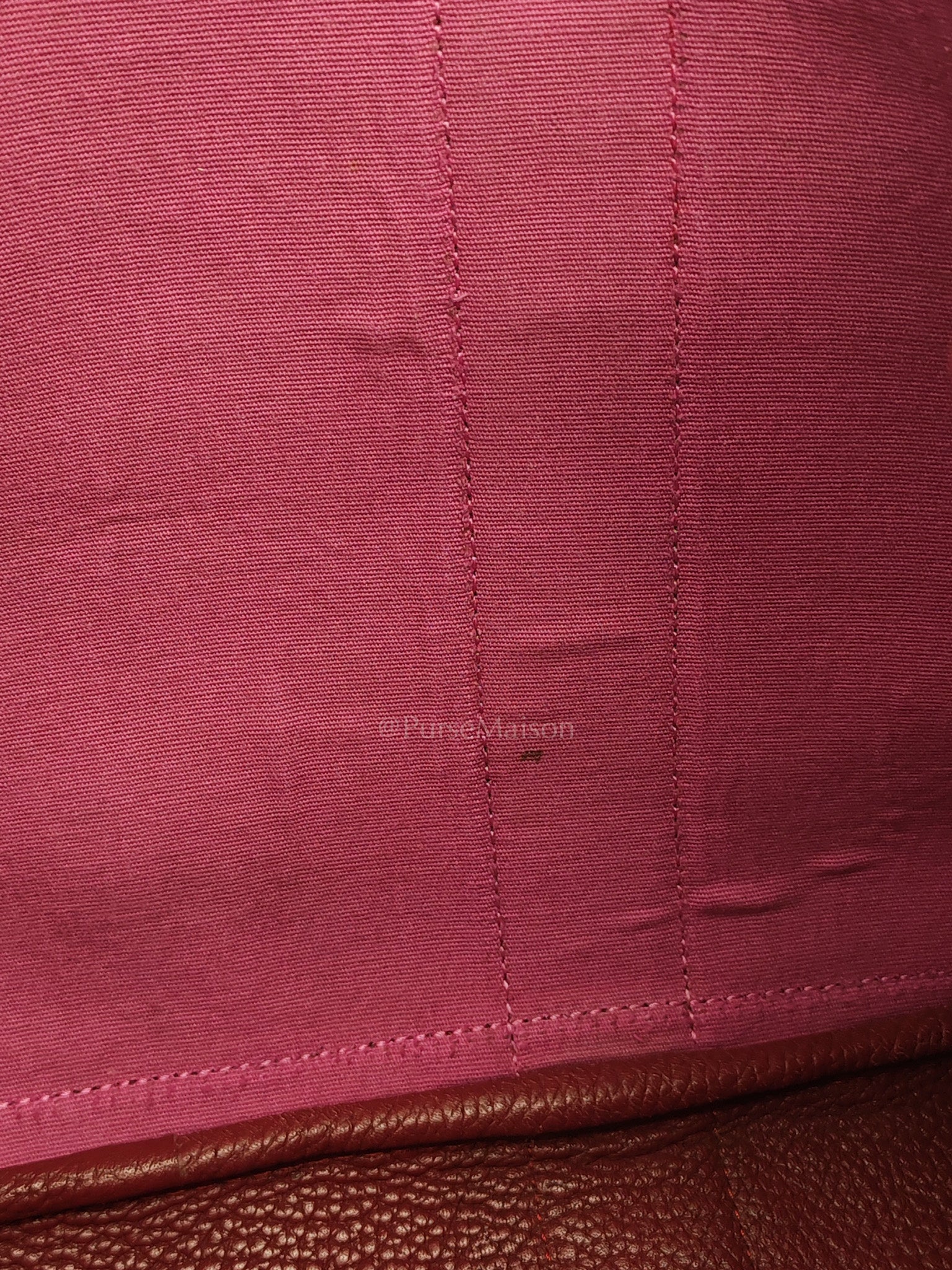 Garden Party Tote Bag 36 (GPT) in Rouge Grenat Clemence Leather & Palladium Hardware Stamp Square D (2000) | Purse Maison Luxury Bags Shop