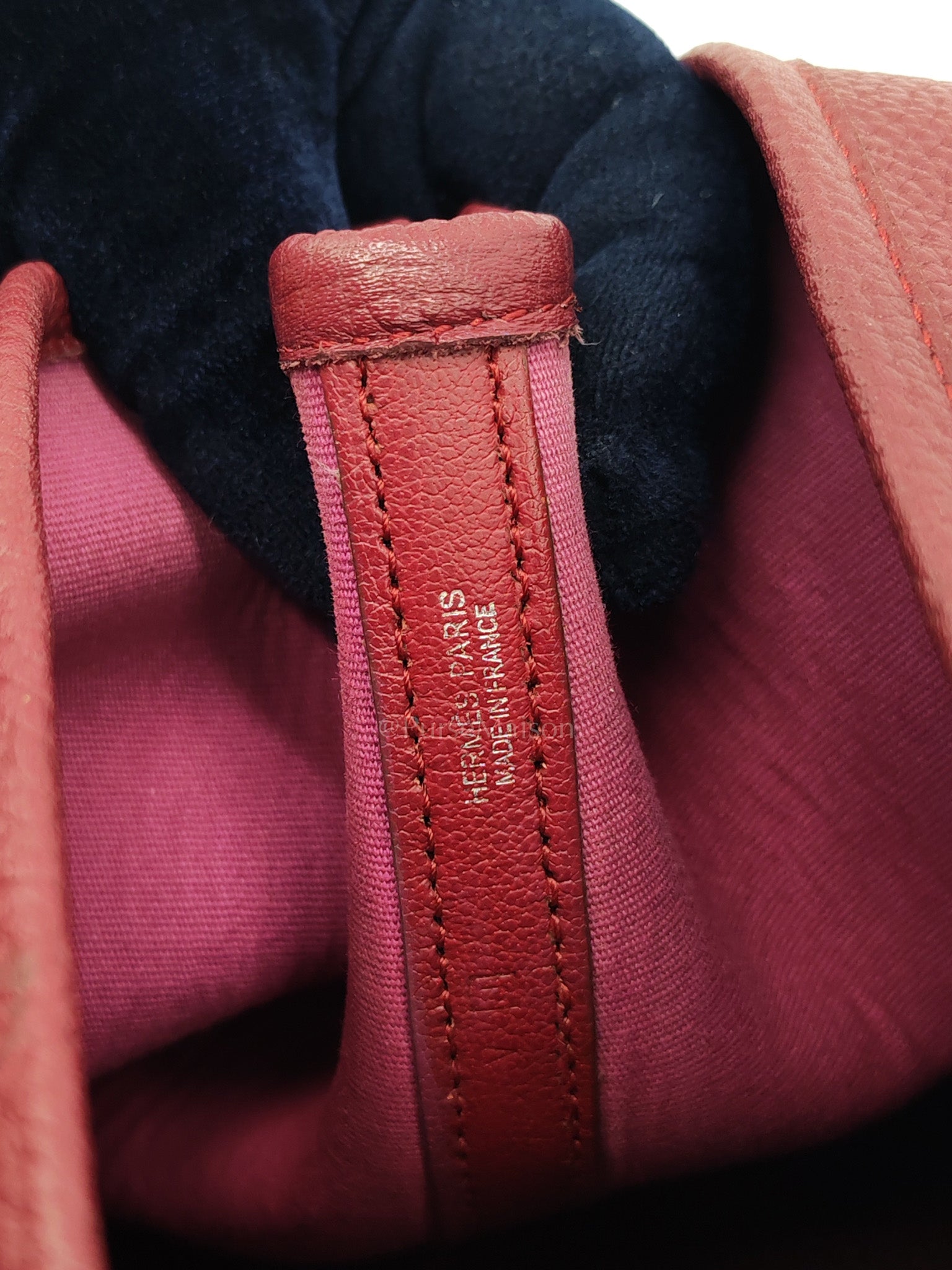 Garden Party Tote Bag 36 (GPT) in Rouge Grenat Clemence Leather & Palladium Hardware Stamp Square D (2000) | Purse Maison Luxury Bags Shop