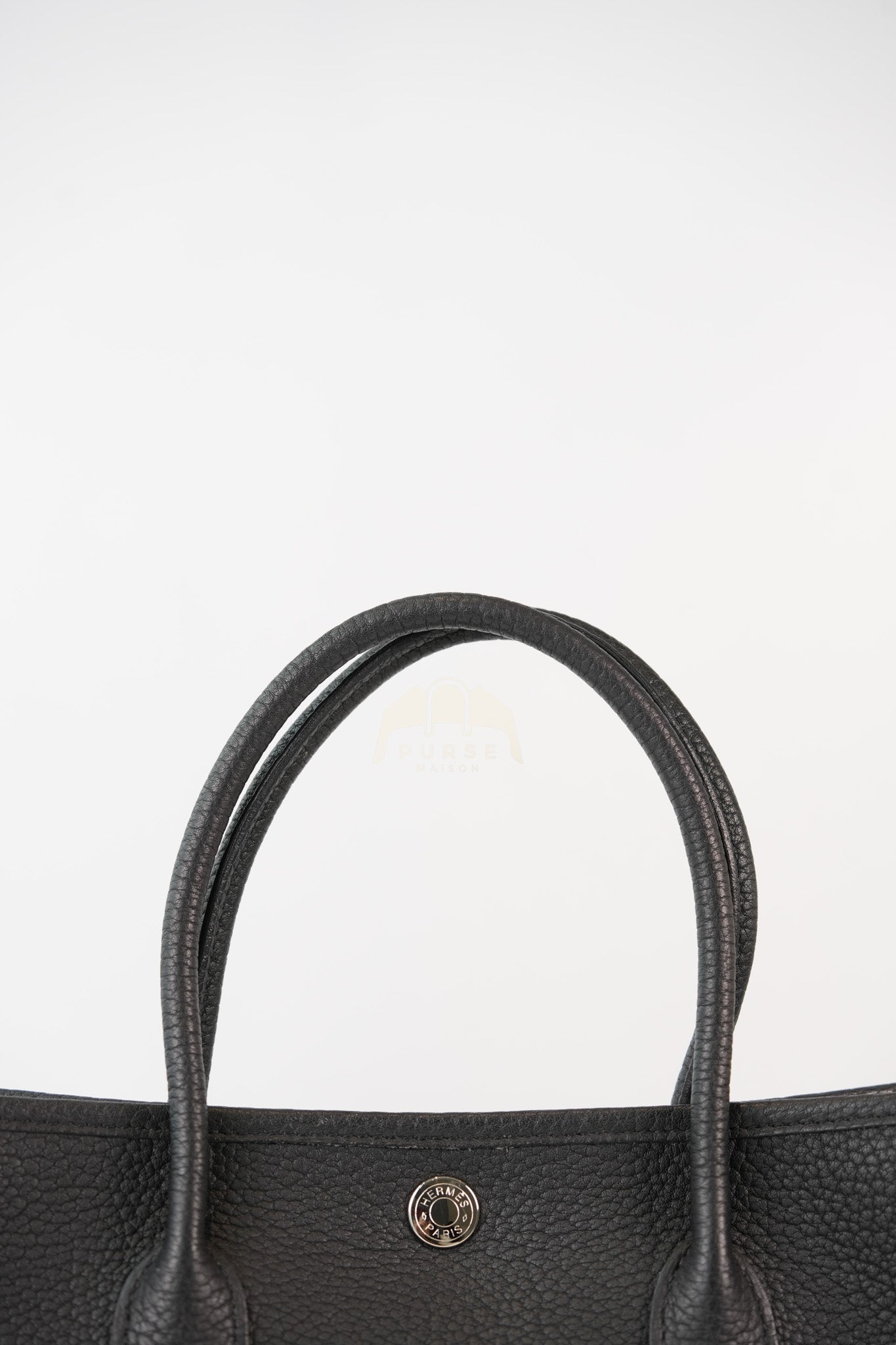 Garden party Tote Bag (GPT) 30 in Noir/Black Clemence Leather Palladium Hardware Stamp C(2018) | Purse Maison Luxury Bags Shop