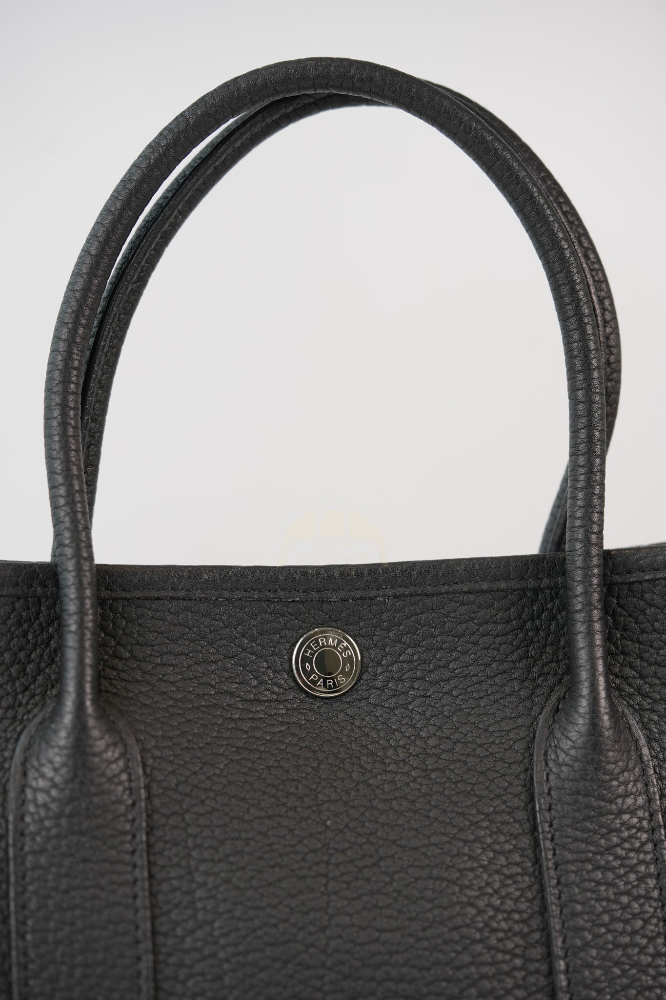 Garden party Tote Bag (GPT) 30 in Noir/Black Clemence Leather Palladium Hardware Stamp C(2018) | Purse Maison Luxury Bags Shop