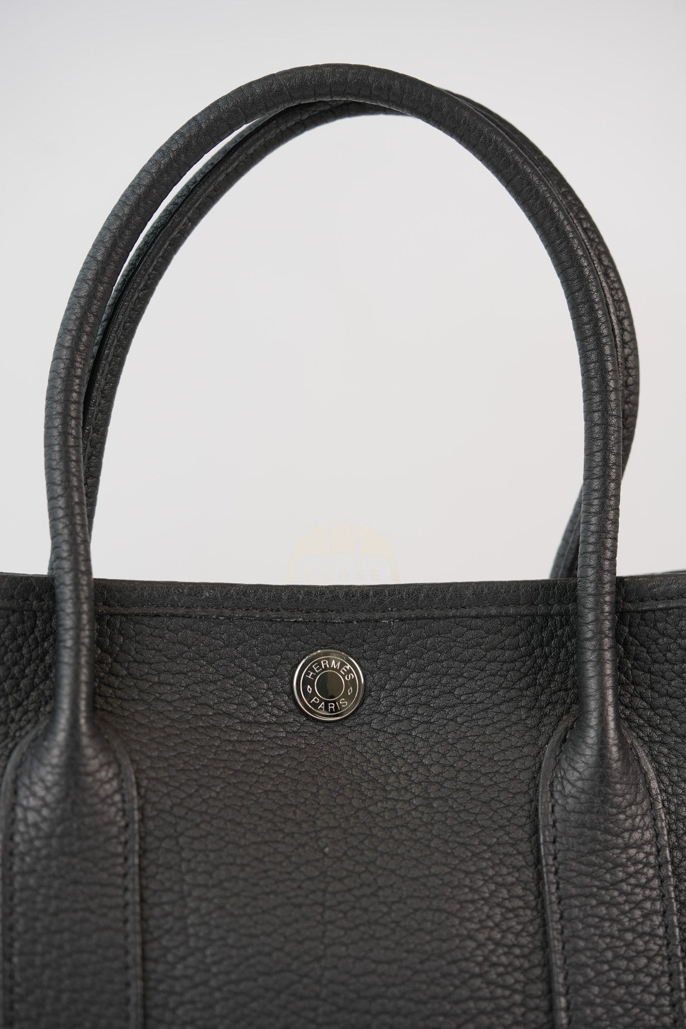 Garden party Tote Bag (GPT) 30 in Noir/Black Clemence Leather Palladium Hardware Stamp C(2018) | Purse Maison Luxury Bags Shop