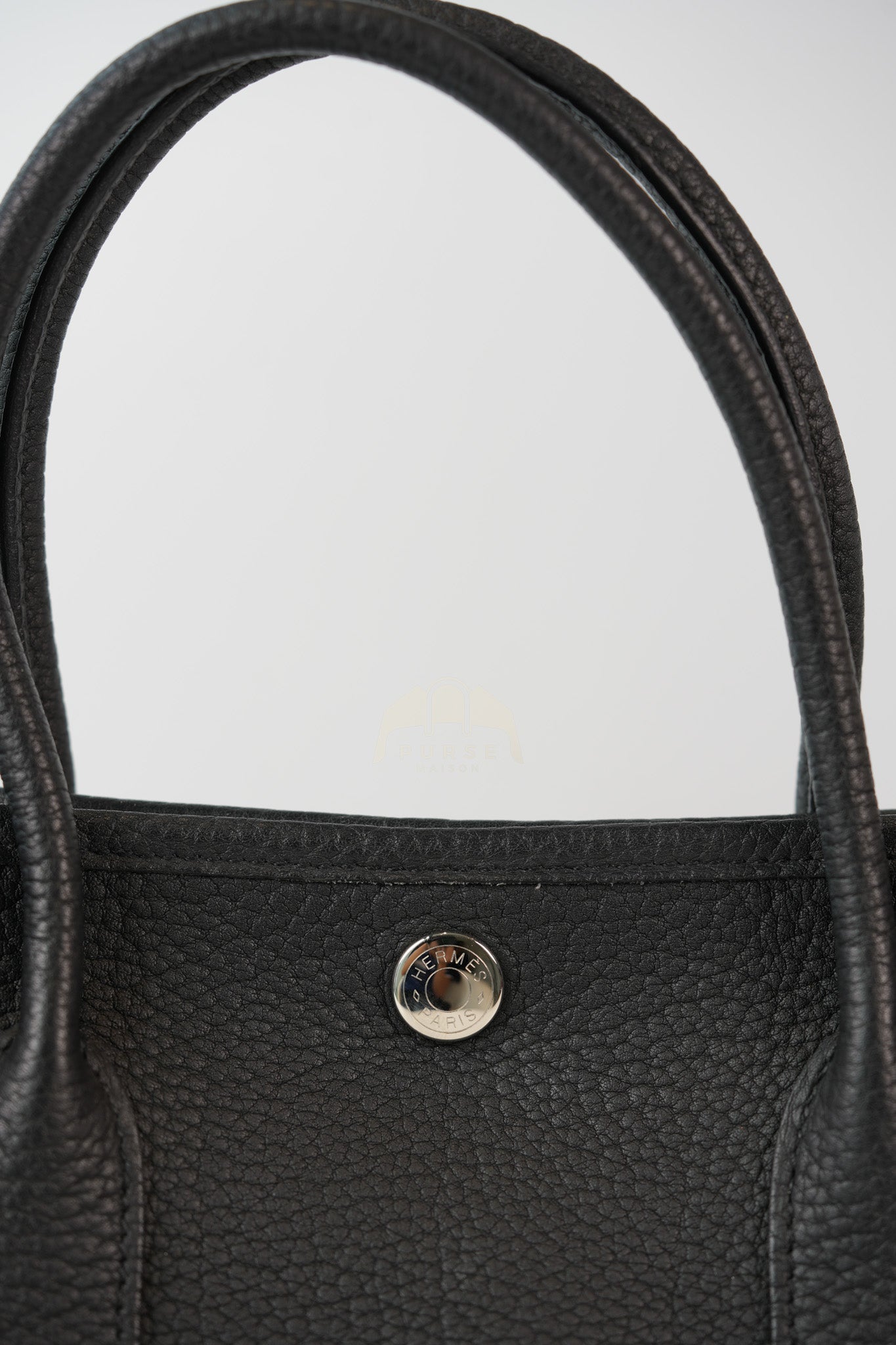 Garden party Tote Bag (GPT) 30 in Noir/Black Clemence Leather Palladium Hardware Stamp C(2018) | Purse Maison Luxury Bags Shop