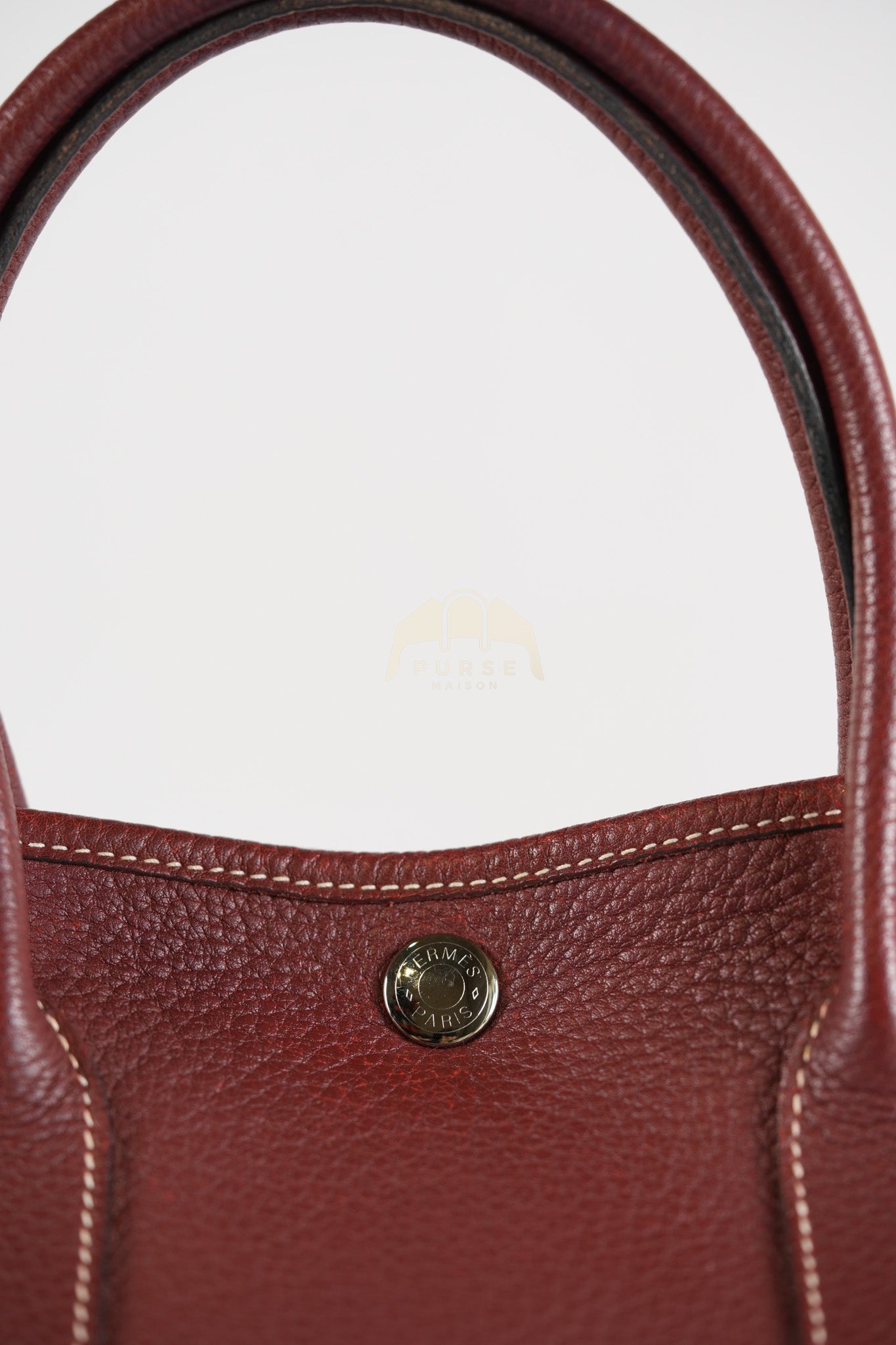 Garden Party Tote Bag (GPT) 30 in Rouge H Negonda Leather Palladium Hardware Stamp O Square (2011) | Purse Maison Luxury Bags Shop
