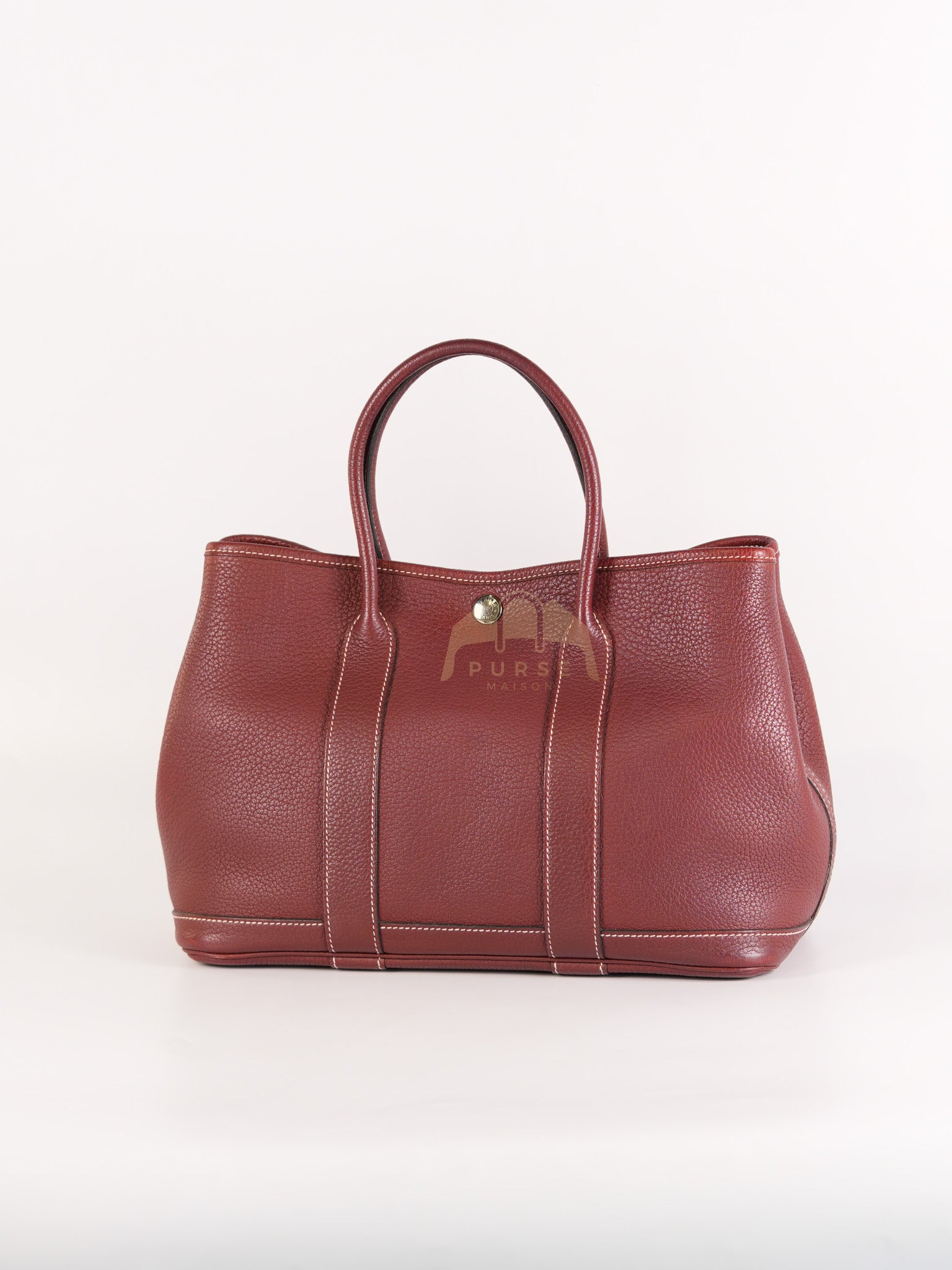 Garden Party Tote Bag (GPT) 30 in Rouge H Negonda Leather Palladium Hardware Stamp O Square (2011) | Purse Maison Luxury Bags Shop